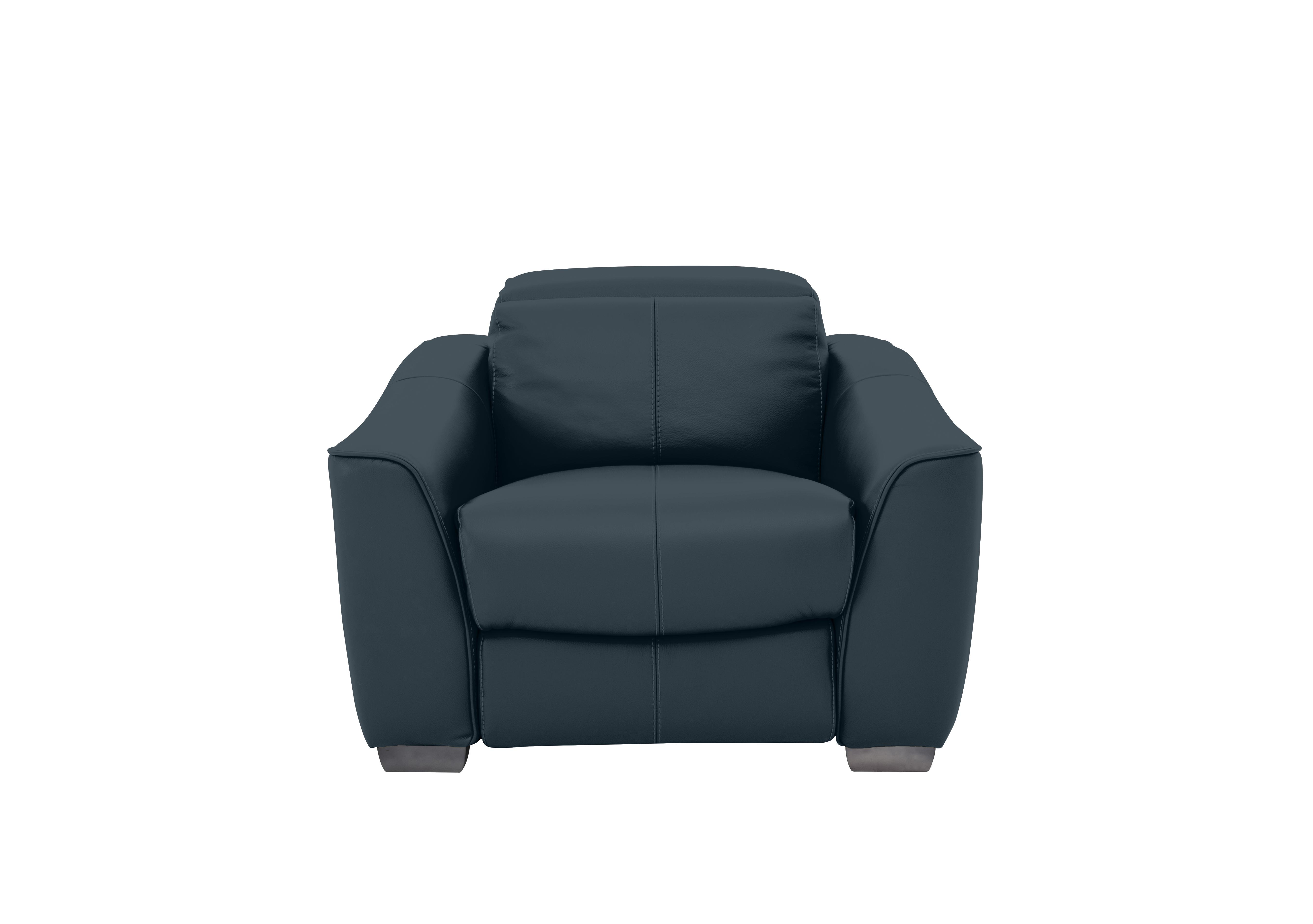 Xavier Leather Armchair in Nc-313e Ocean Blue on Furniture Village