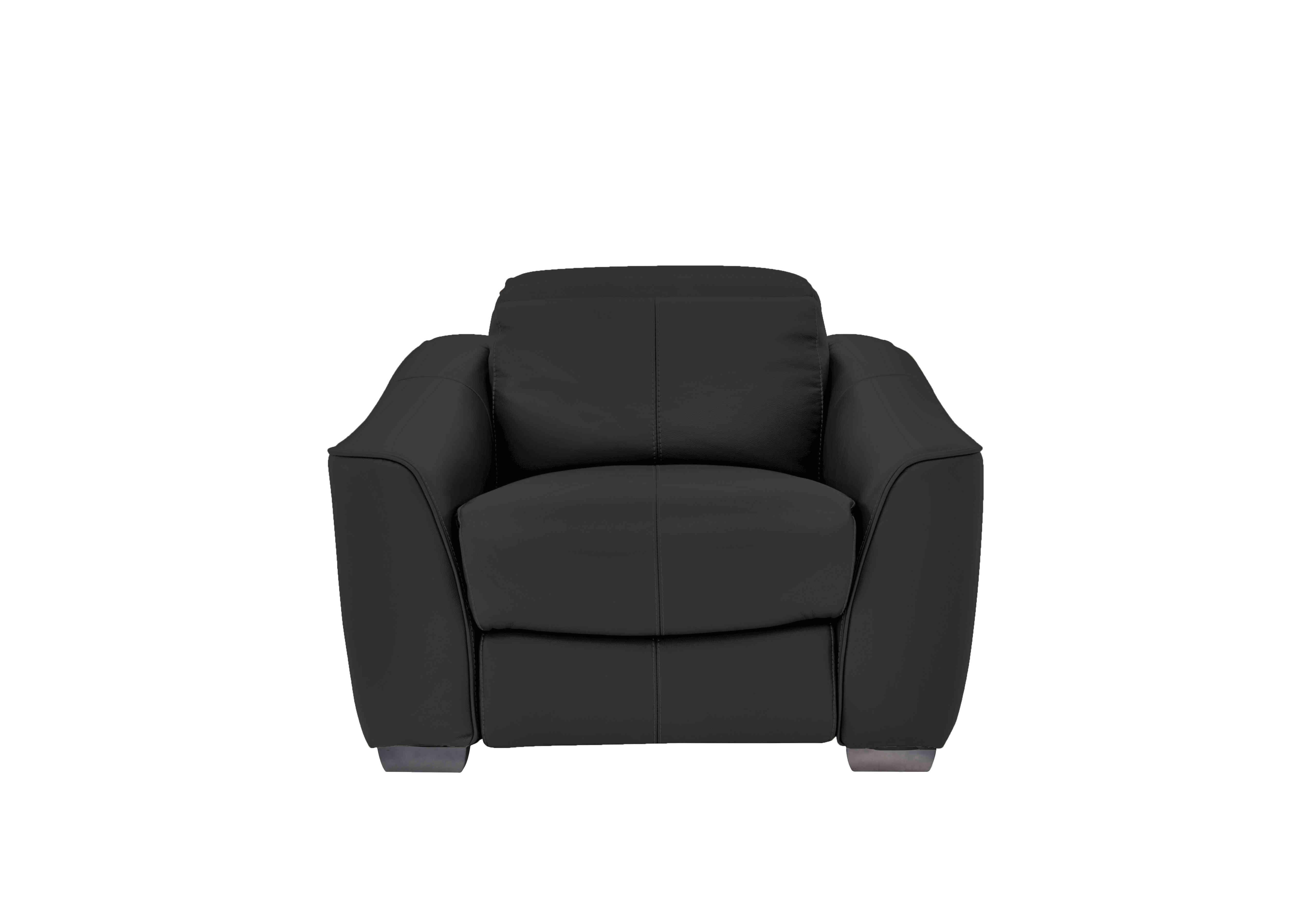Xavier Leather Armchair in Nw-520e Black on Furniture Village