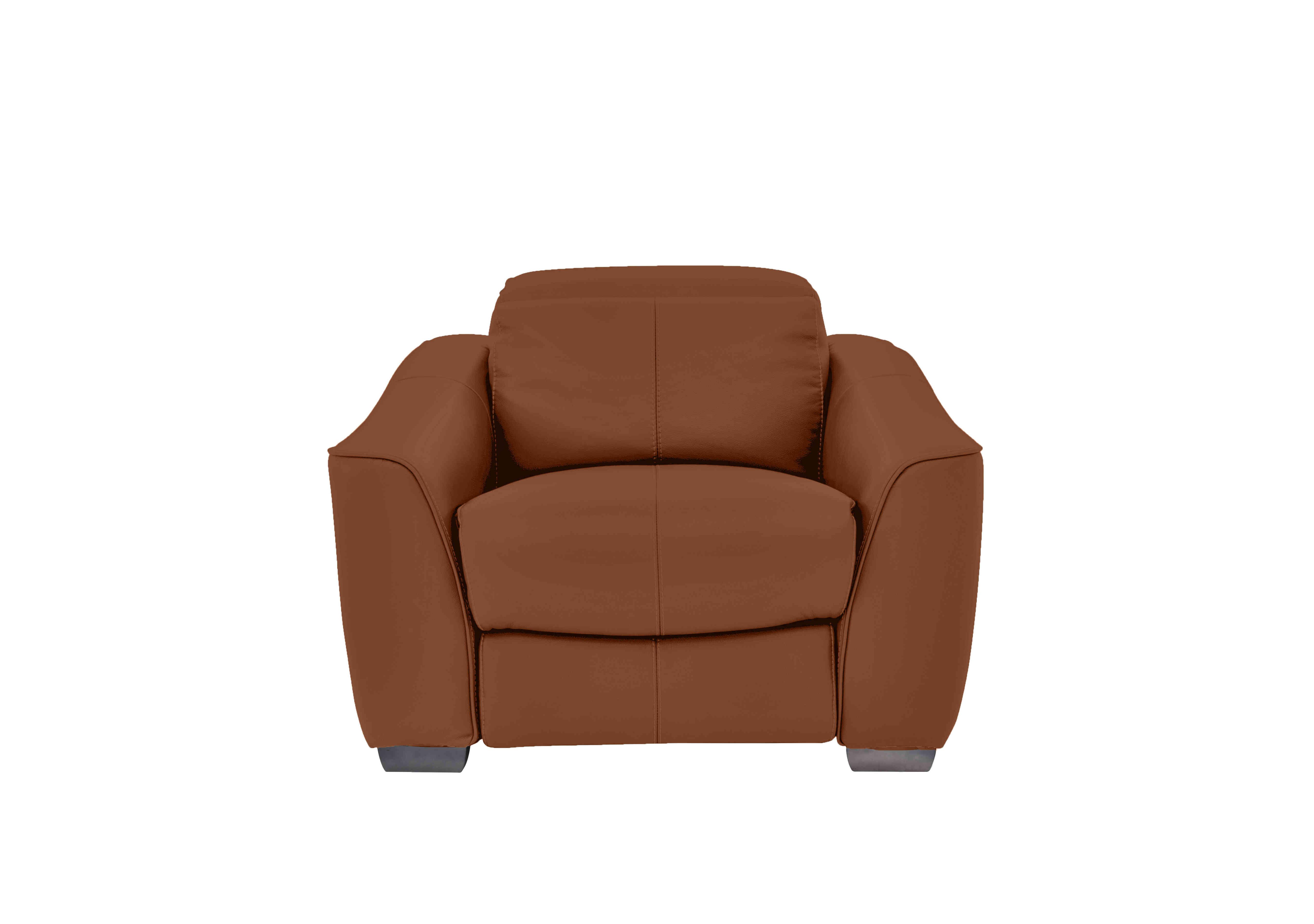 Xavier Leather Armchair in Nw-605d Warm Brown on Furniture Village