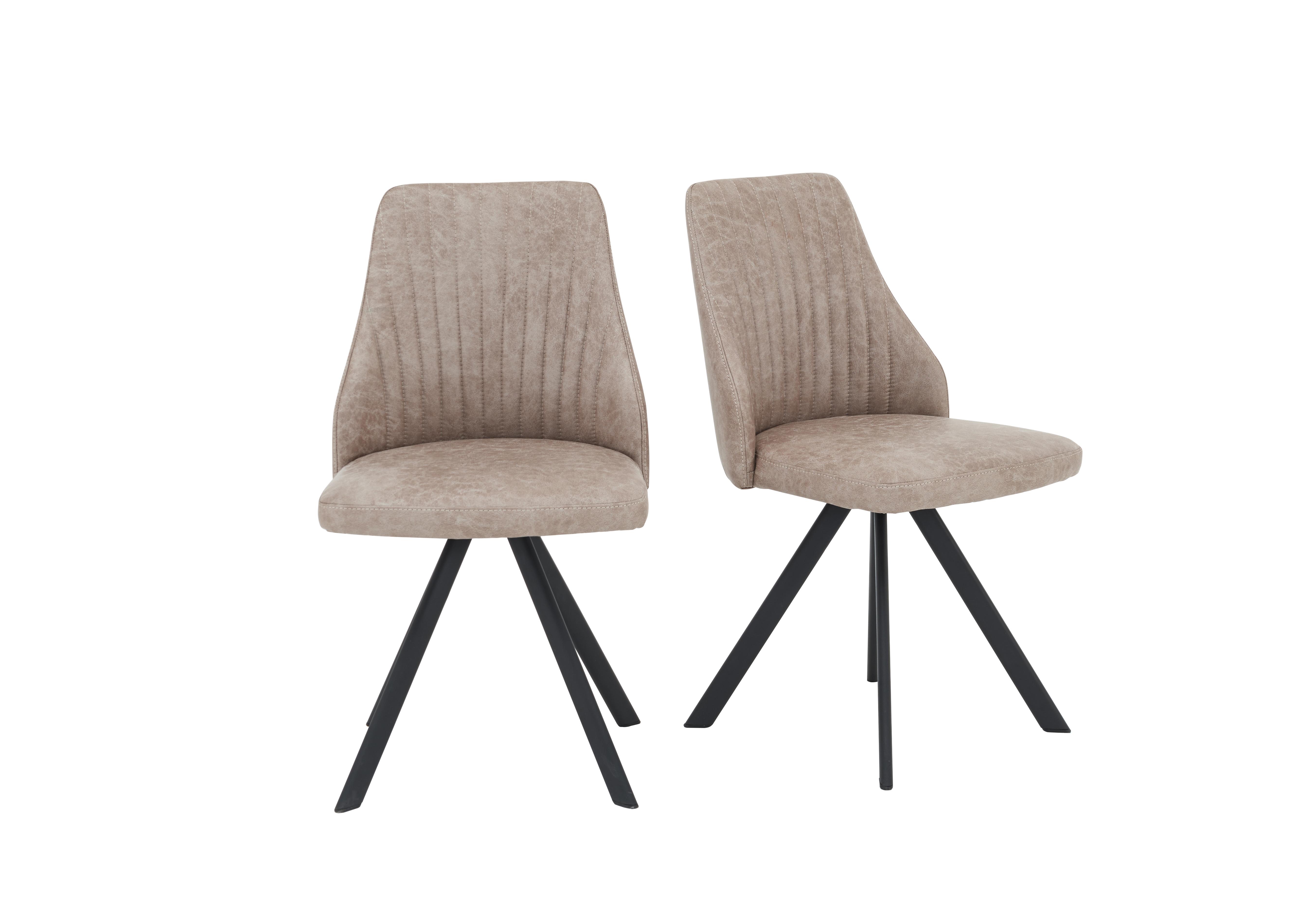 Aquila Pair of Swivel Dining Chairs in Light Grey Chairs on Furniture Village