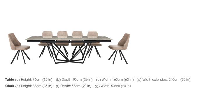 Aquila Extending Dining Table and 6 Swivel Dining Chairs in  on Furniture Village
