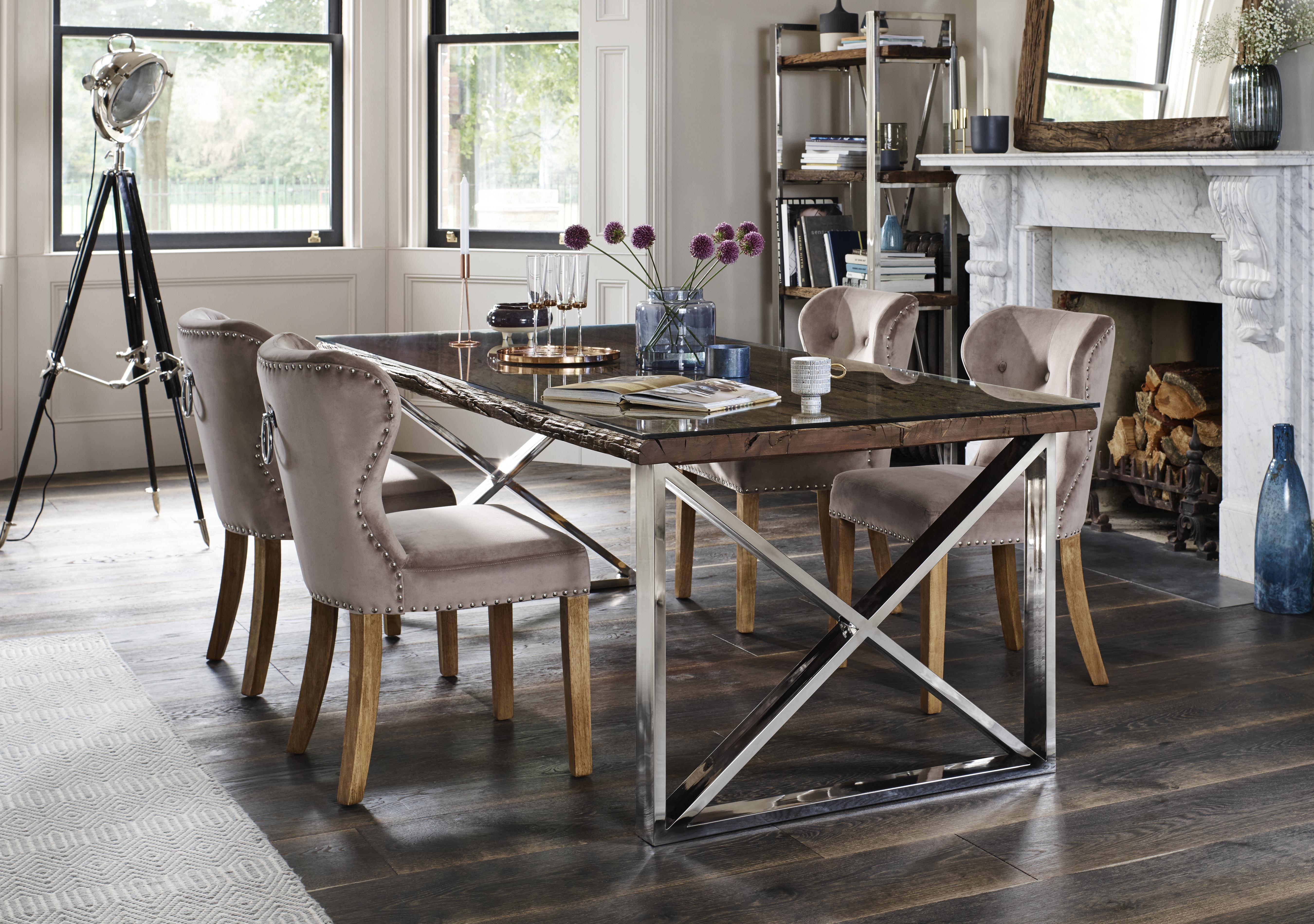 Chennai Dining Table with X-Shaped Legs in  on Furniture Village