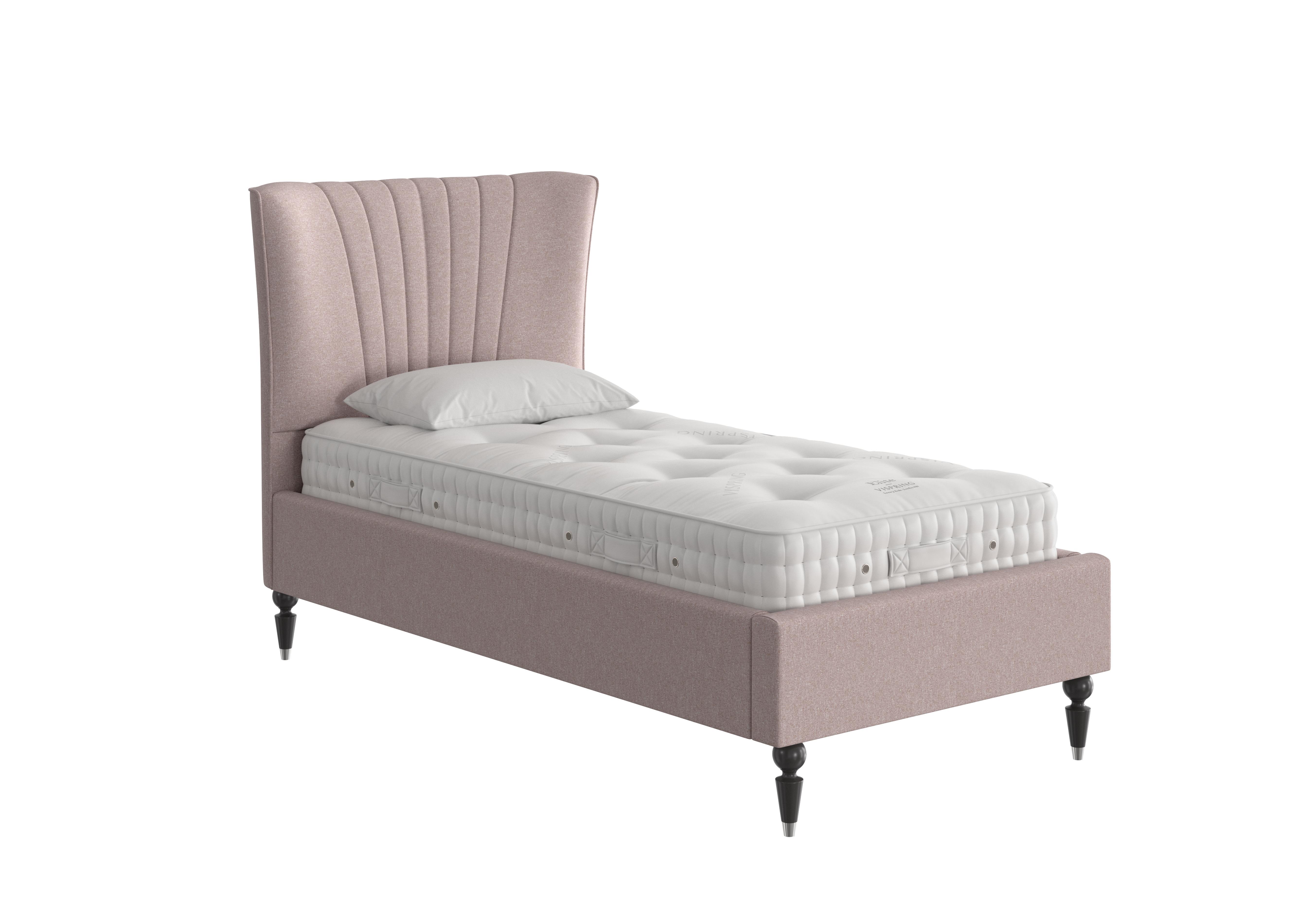 Narla Bed Frame in Gatsby Clay Pink Dark Leg on Furniture Village