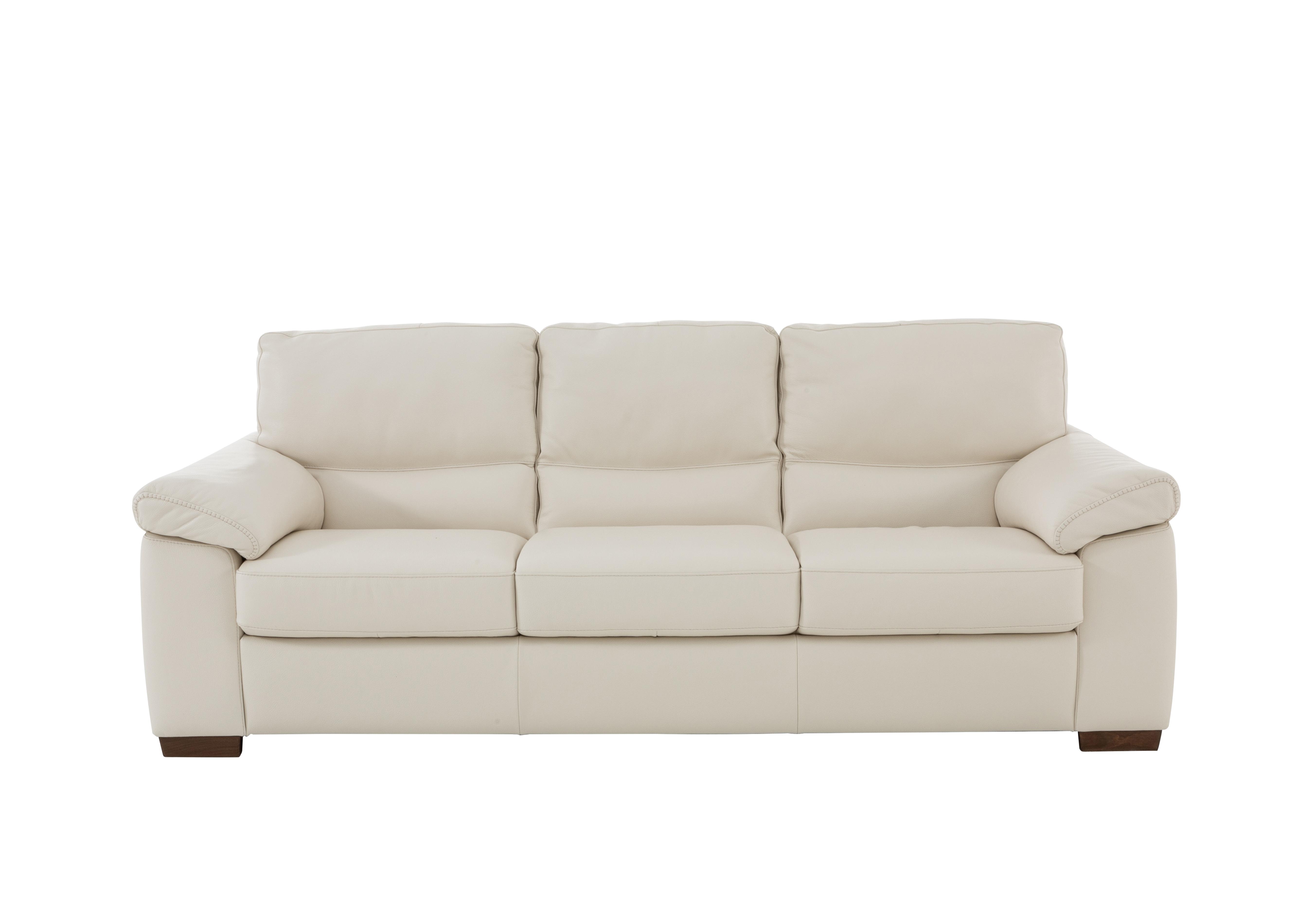 Rome 3 Seater Leather Sofa in Denver 10bl White on Furniture Village
