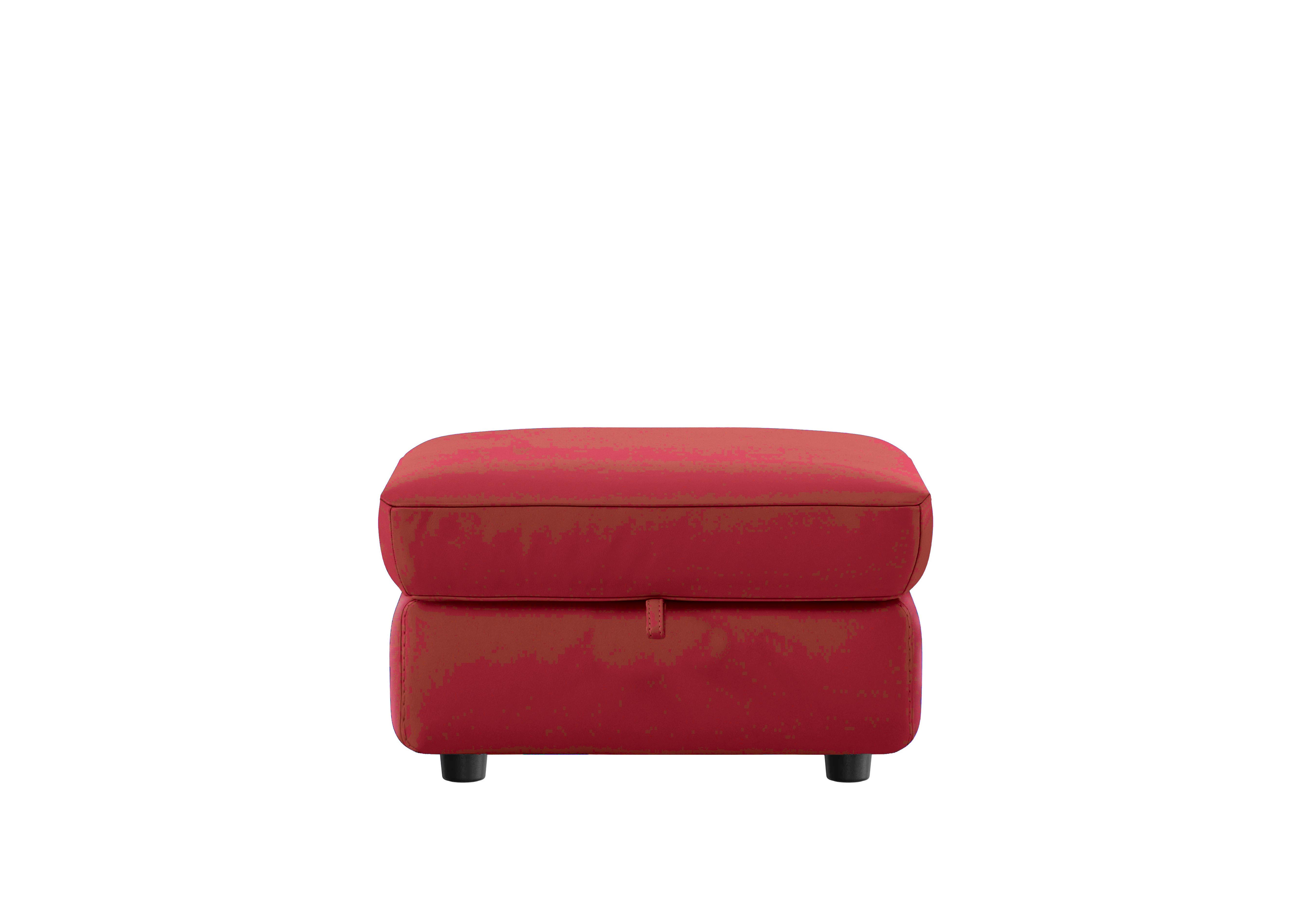 Compact Collection Piccolo Leather Storage Footstool in Bv-0008 Pure Red on Furniture Village