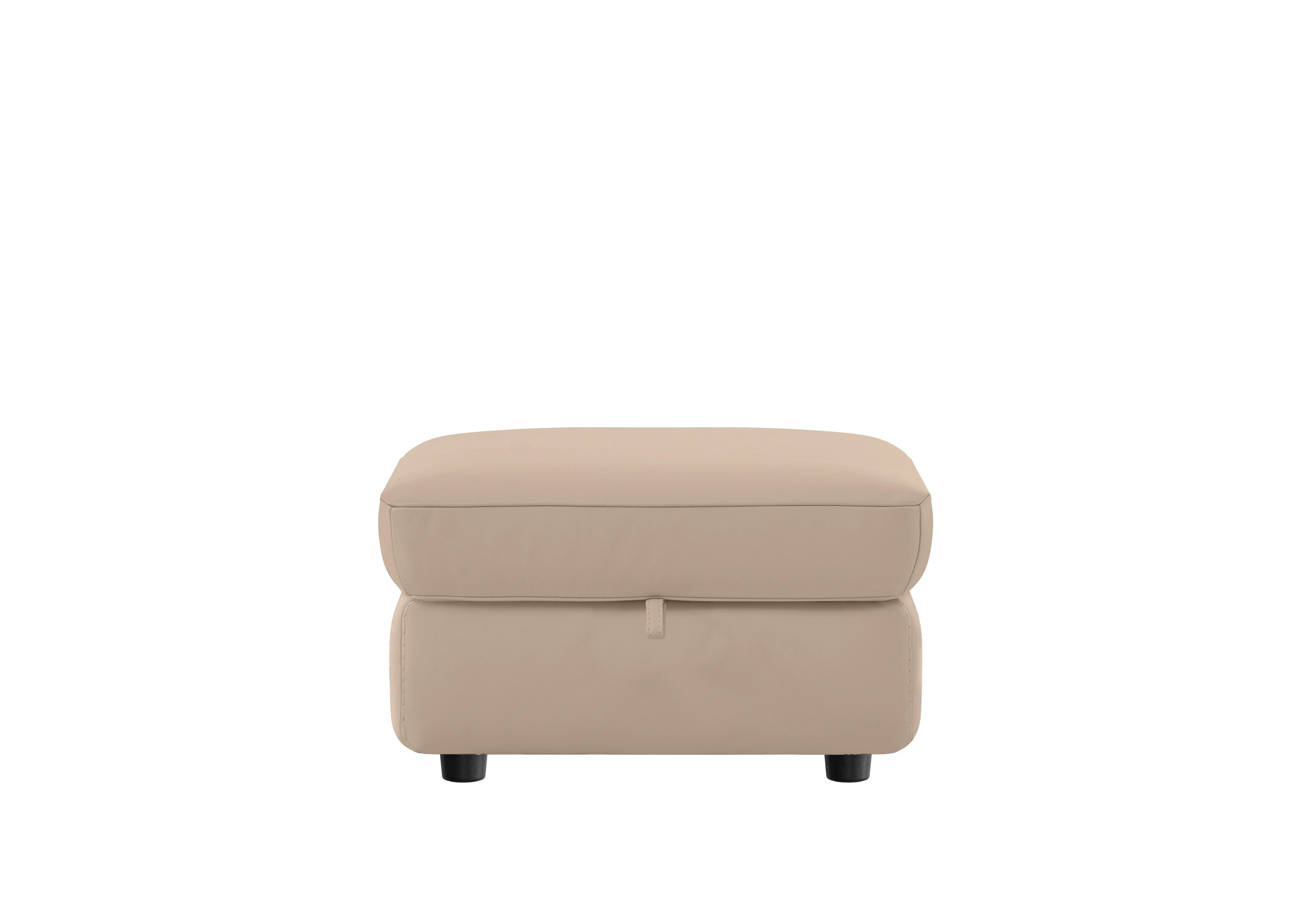 Compact Collection Piccolo Leather Storage Footstool in Bv-039c Pebble on Furniture Village