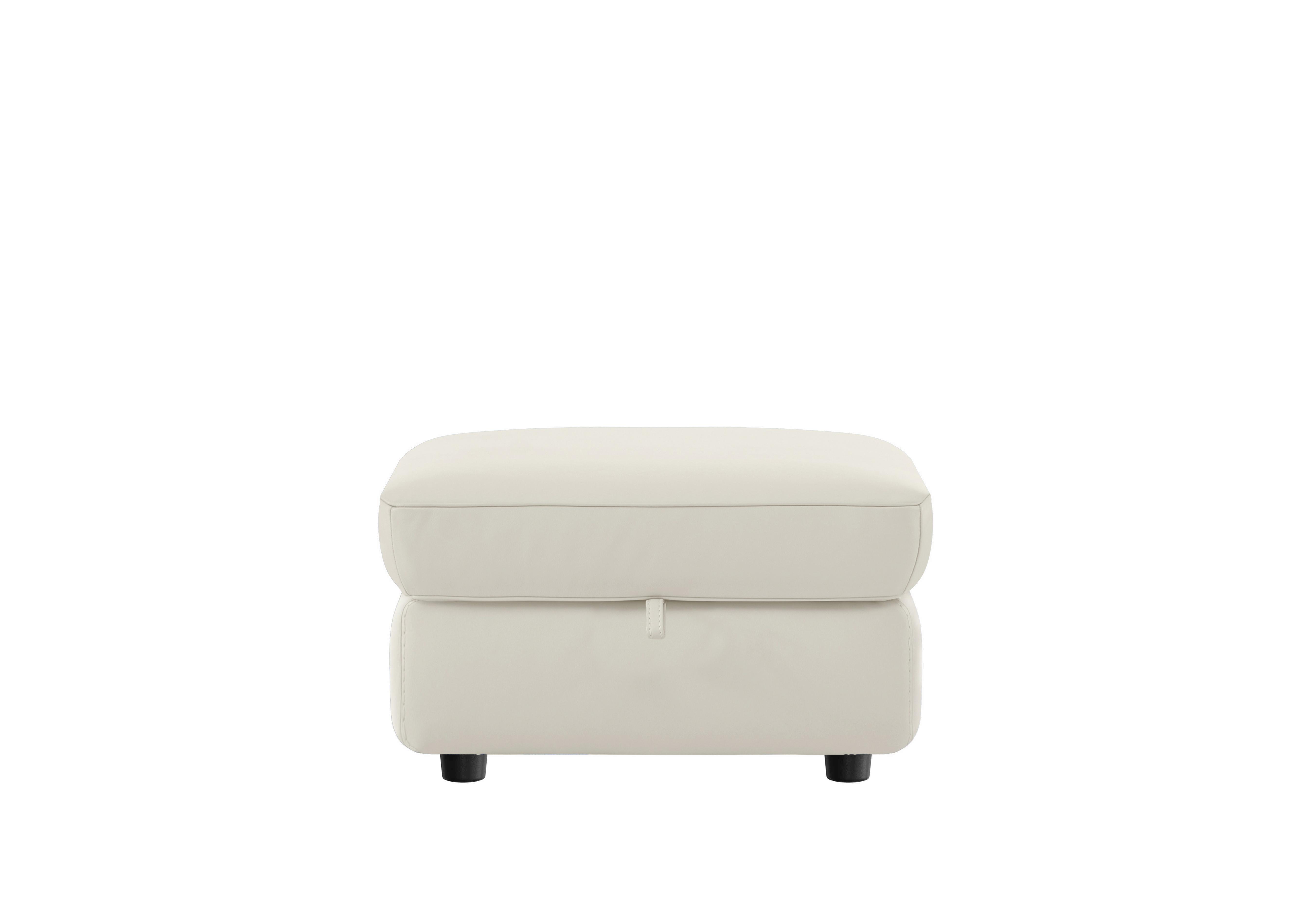 Compact Collection Piccolo Leather Storage Footstool in Bv-156e Frost on Furniture Village