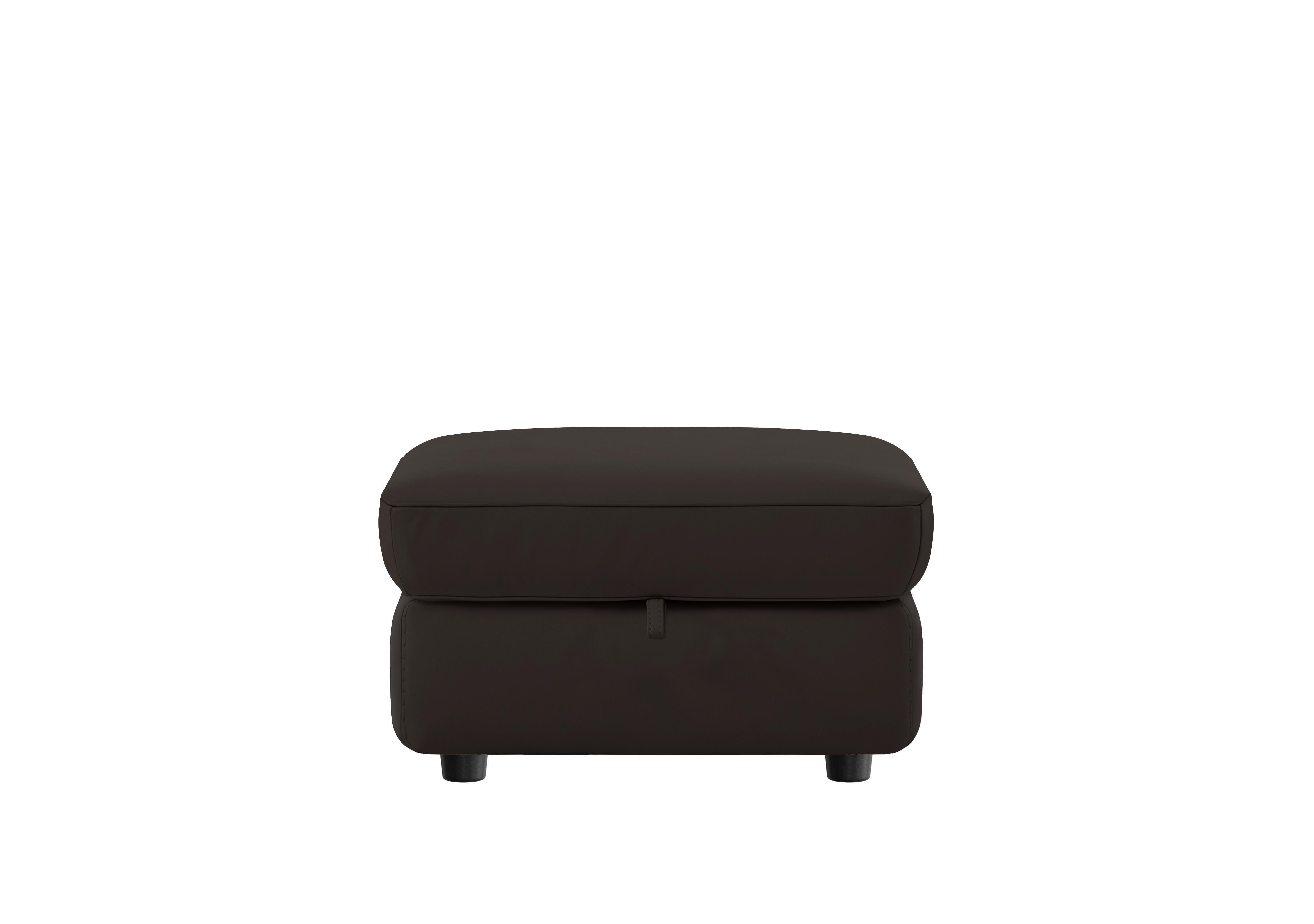 Compact Collection Piccolo Leather Storage Footstool in Bv-1748 Dark Chocolate on Furniture Village
