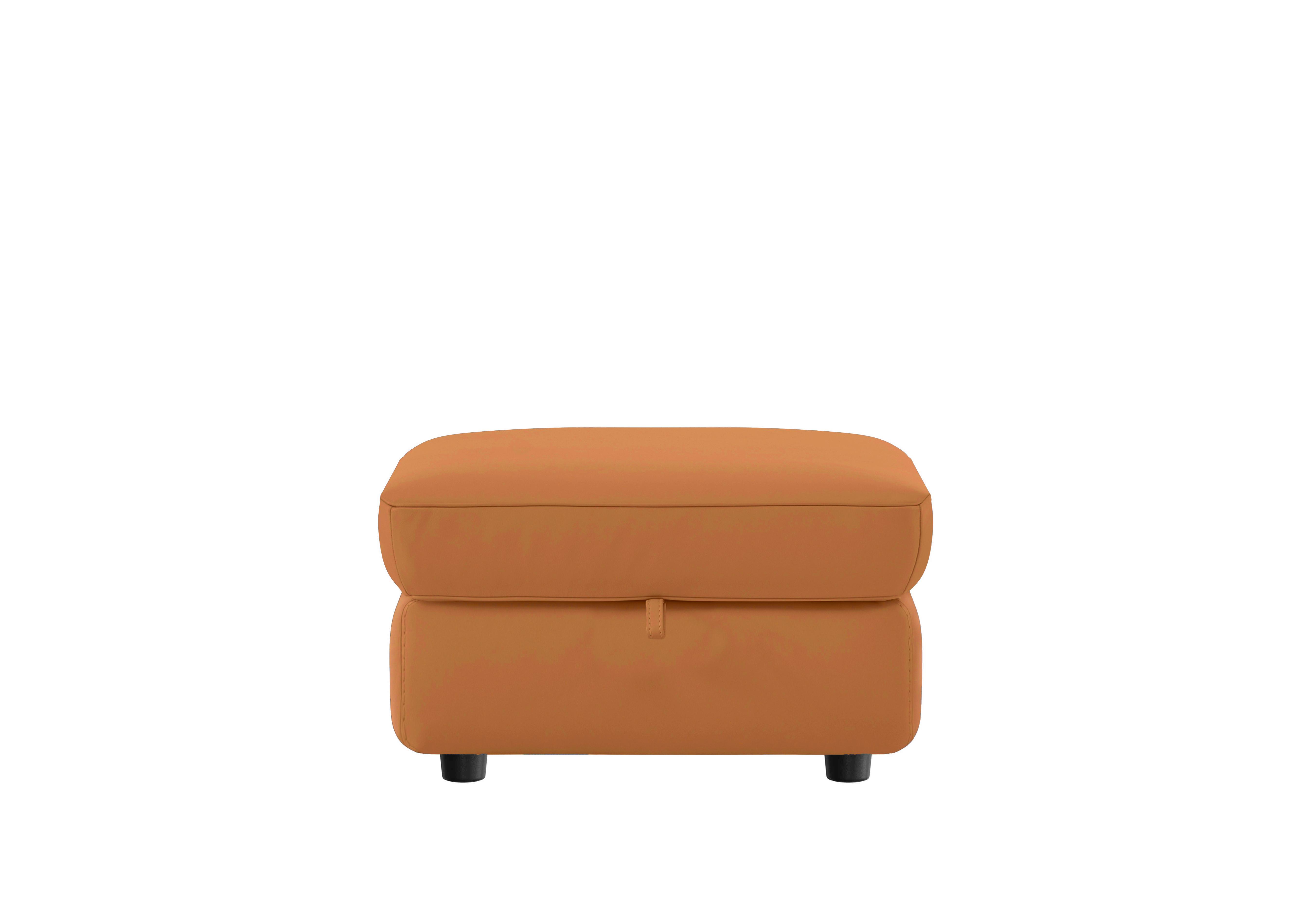 Compact Collection Piccolo Leather Storage Footstool in Bv-335e Honey Yellow on Furniture Village