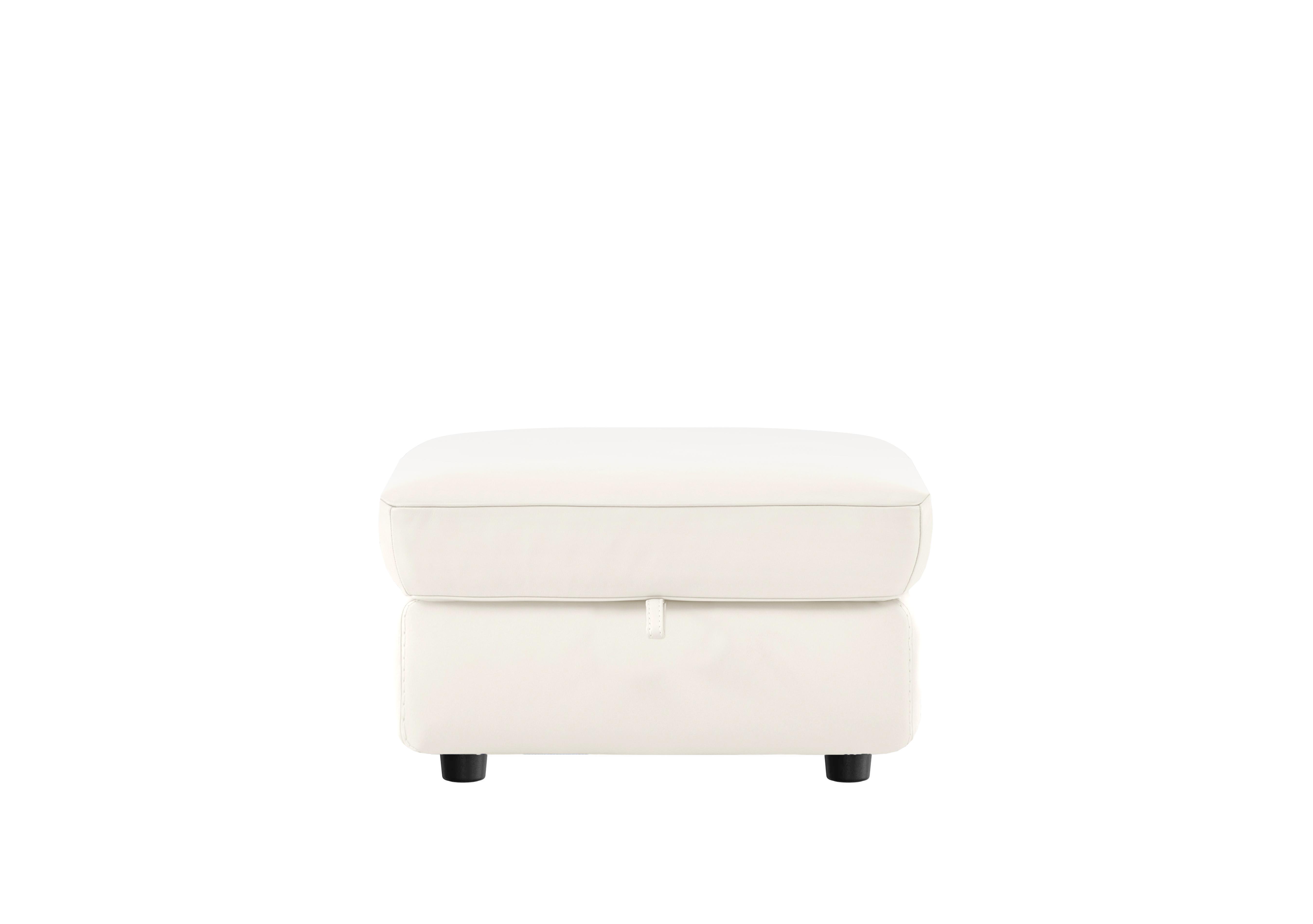 Compact Collection Piccolo Leather Storage Footstool in Bv-744d Star White on Furniture Village
