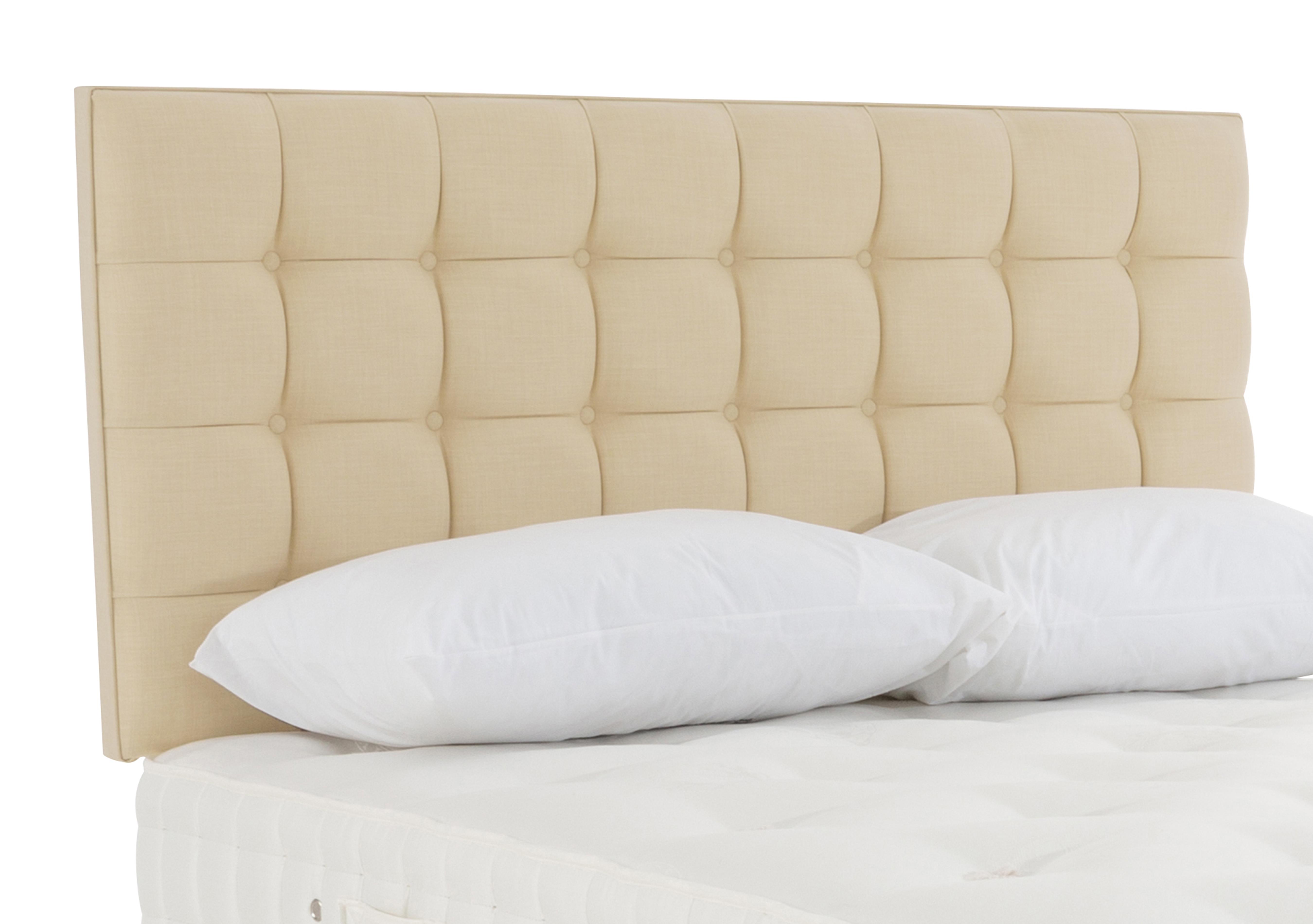 Adcote Strutted Headboard in Linoso 902 Cream on Furniture Village