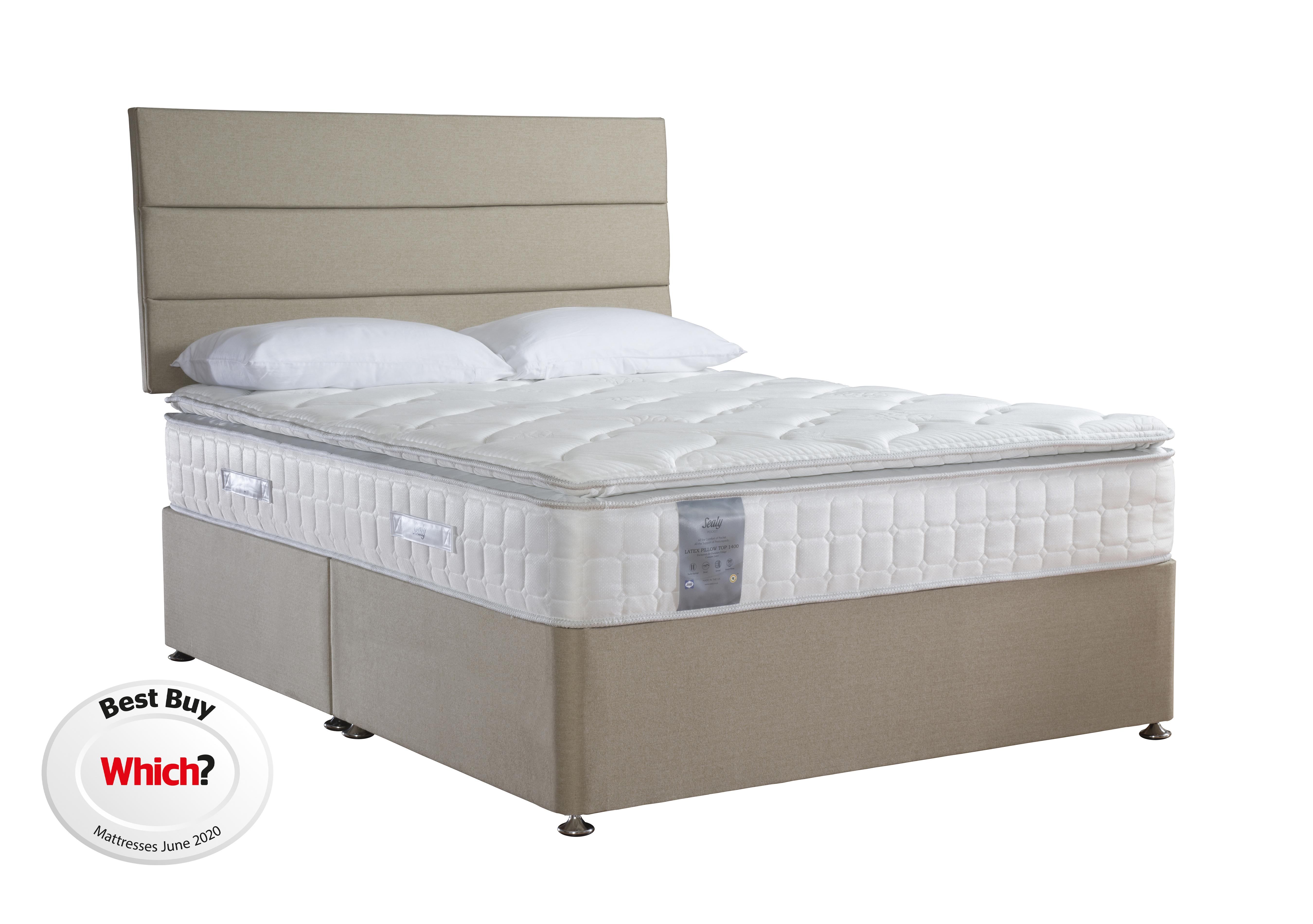 Latex Pillow Top 1400 Divan Set Sealy Furniture Village
