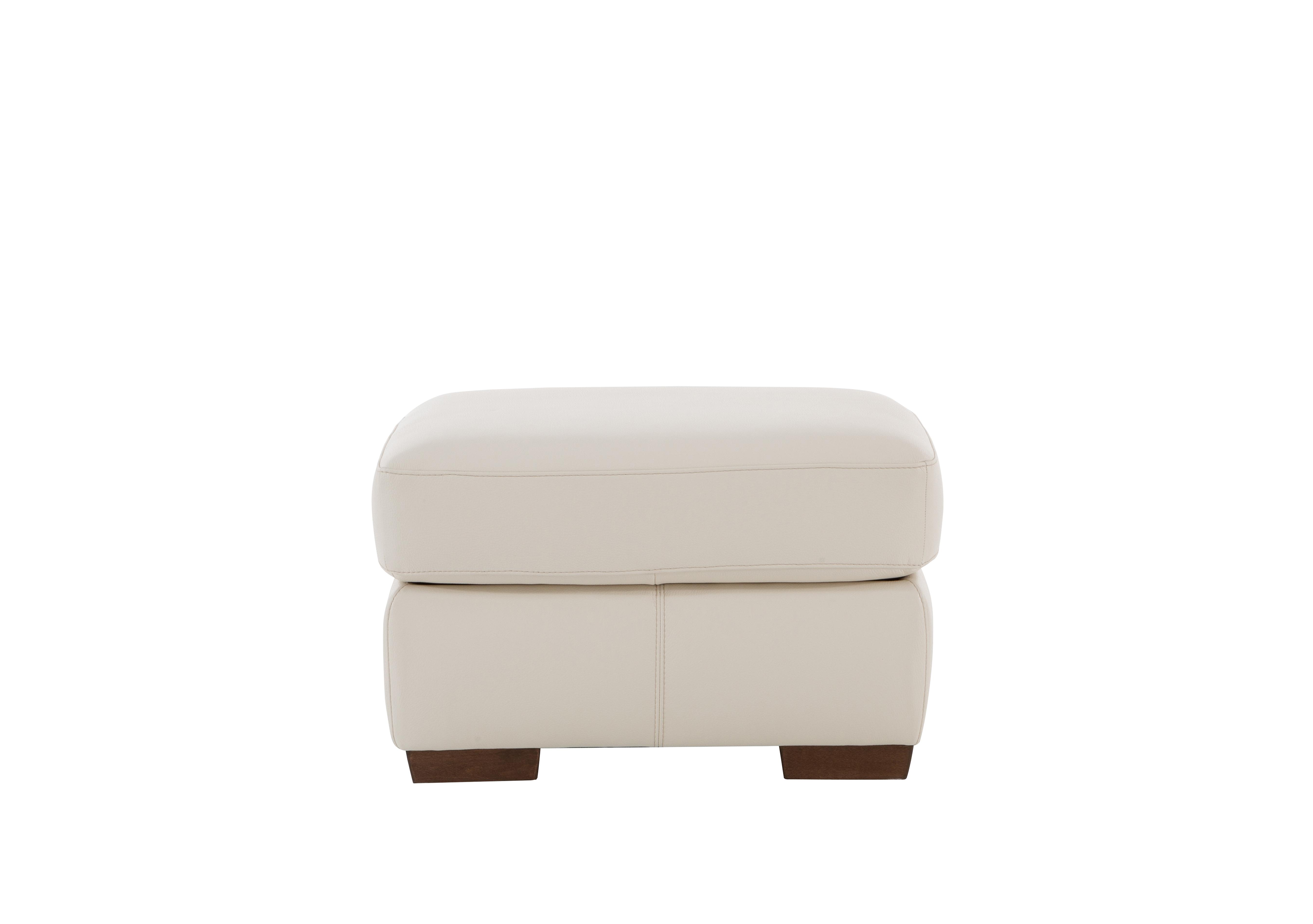 Rome Leather Footstool in Denver 10bl White on Furniture Village