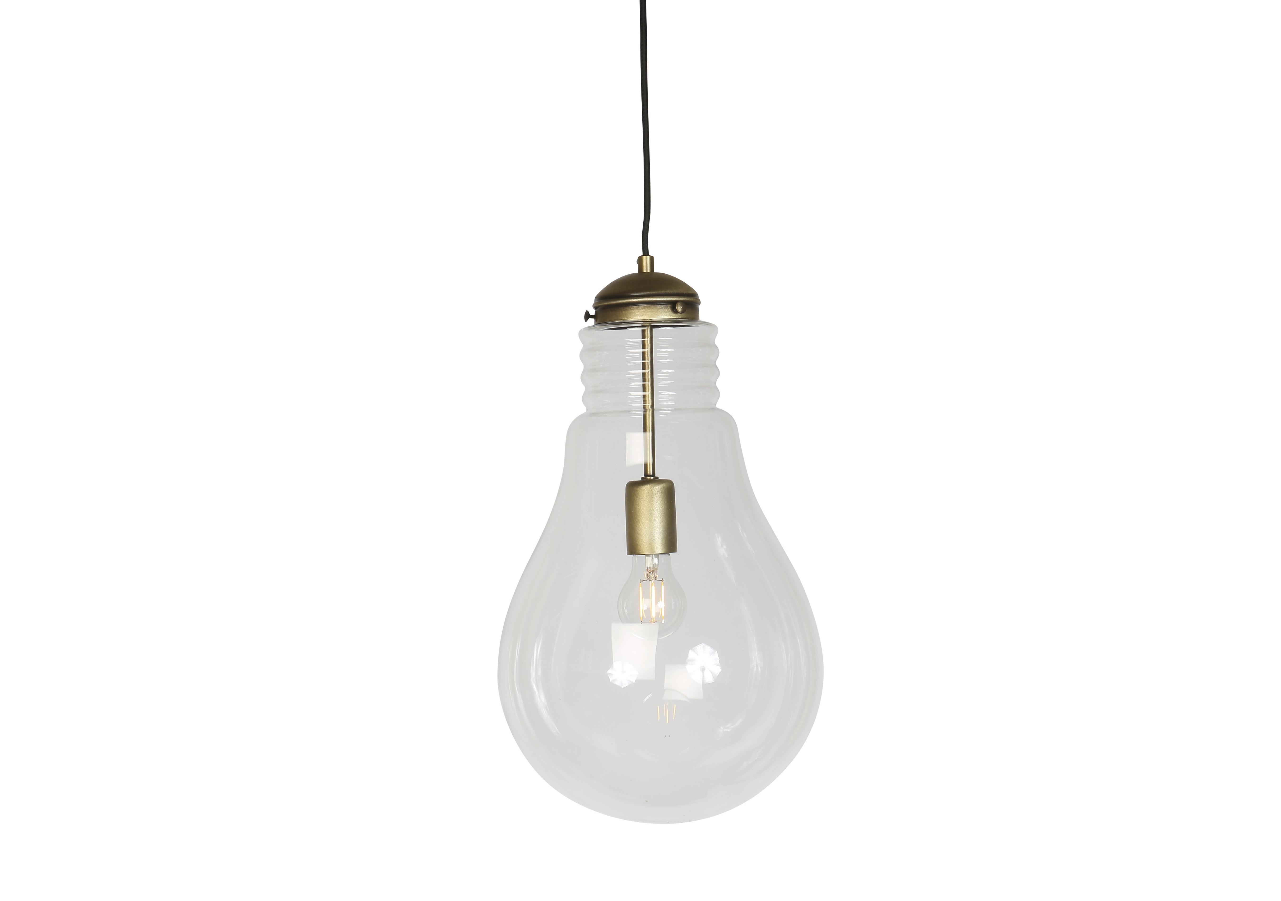 Oversized Bulb Pendant Light in Antique Brass on Furniture Village