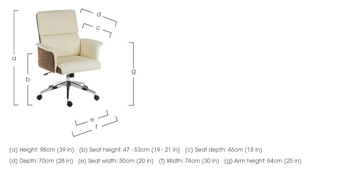 East River Elegance Medium-back Office Chair in  on Furniture Village