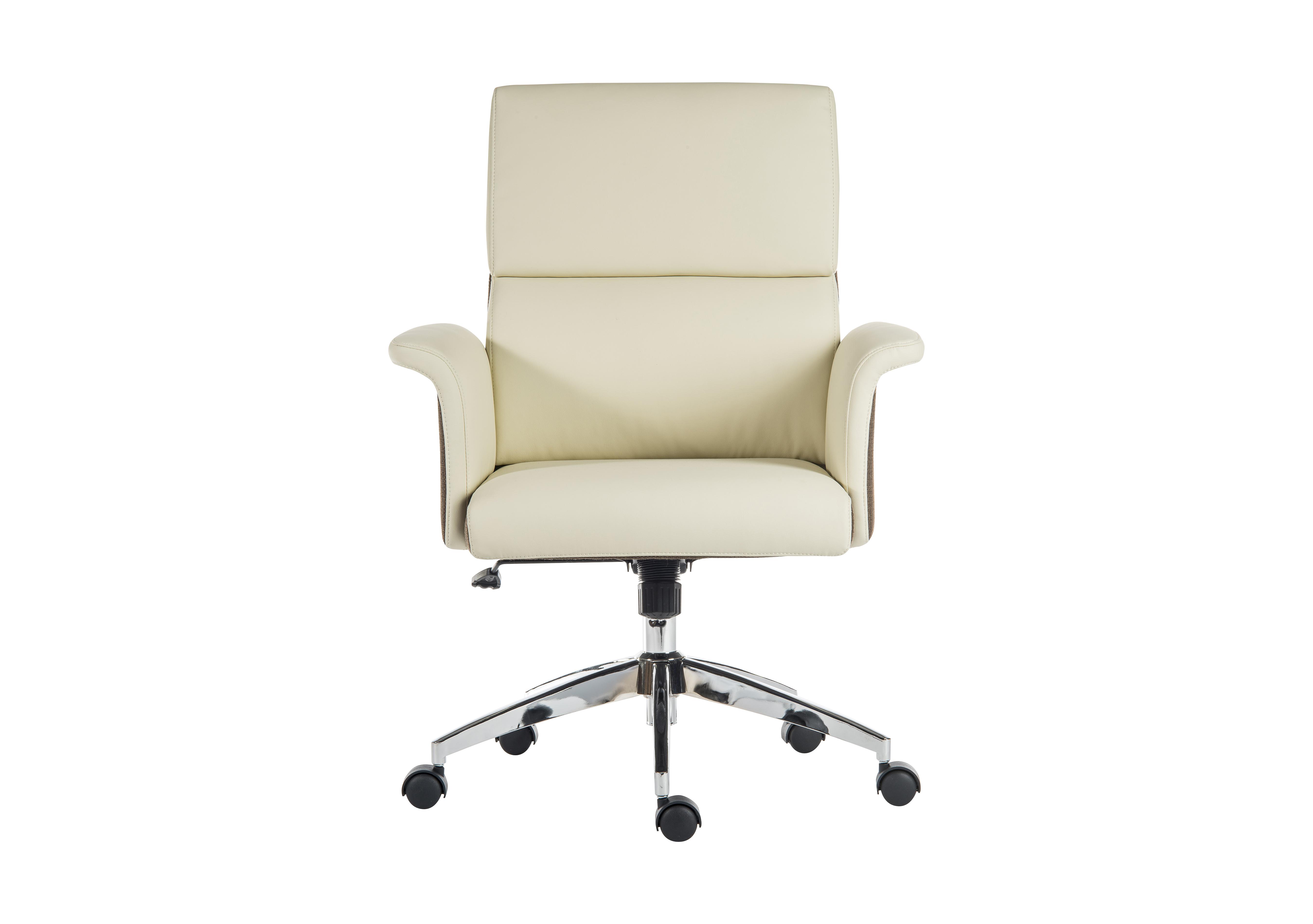 East River Elegance Medium-back Office Chair in Cream on Furniture Village