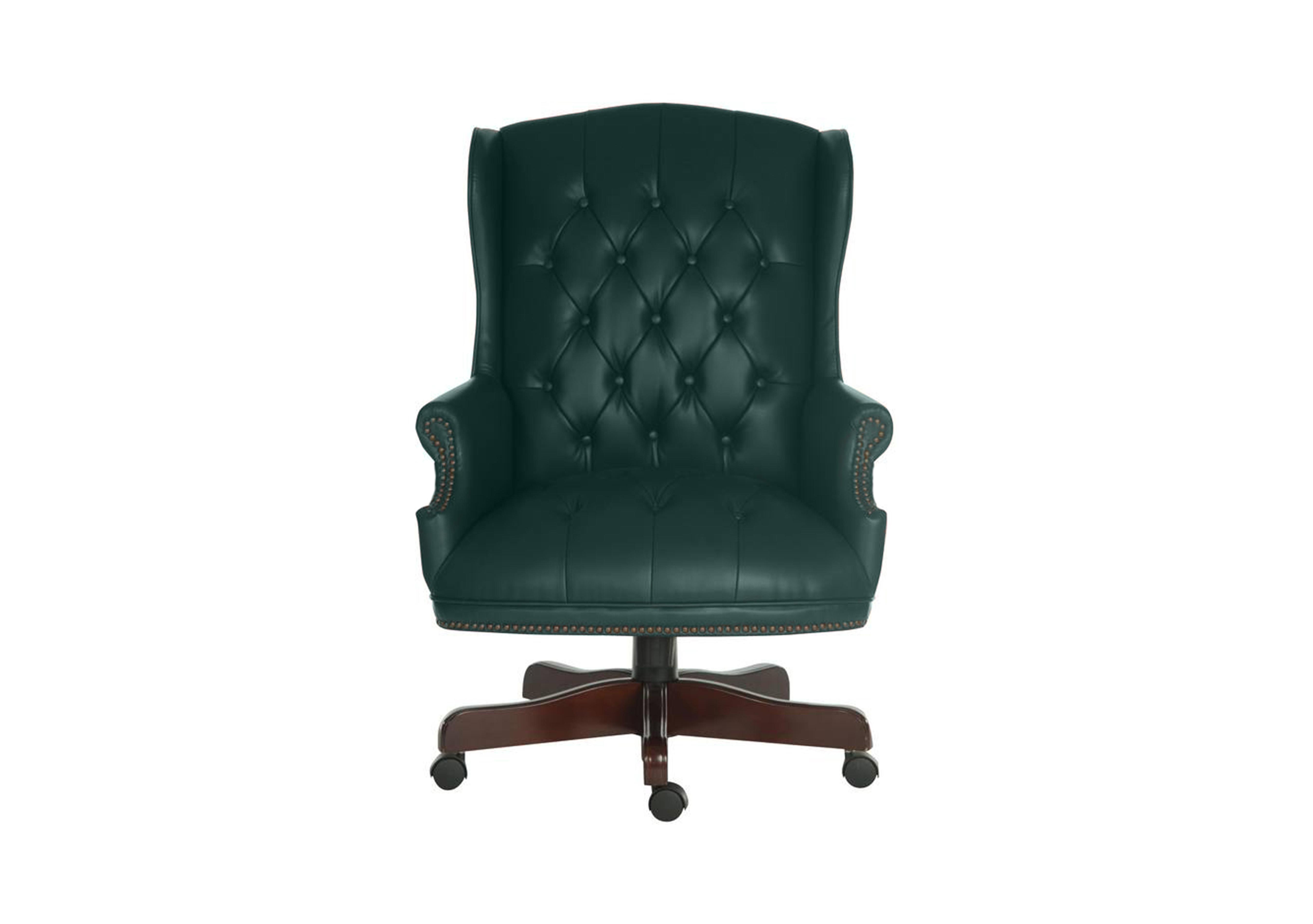 East River Chairman Chair in Green Dark Feet on Furniture Village