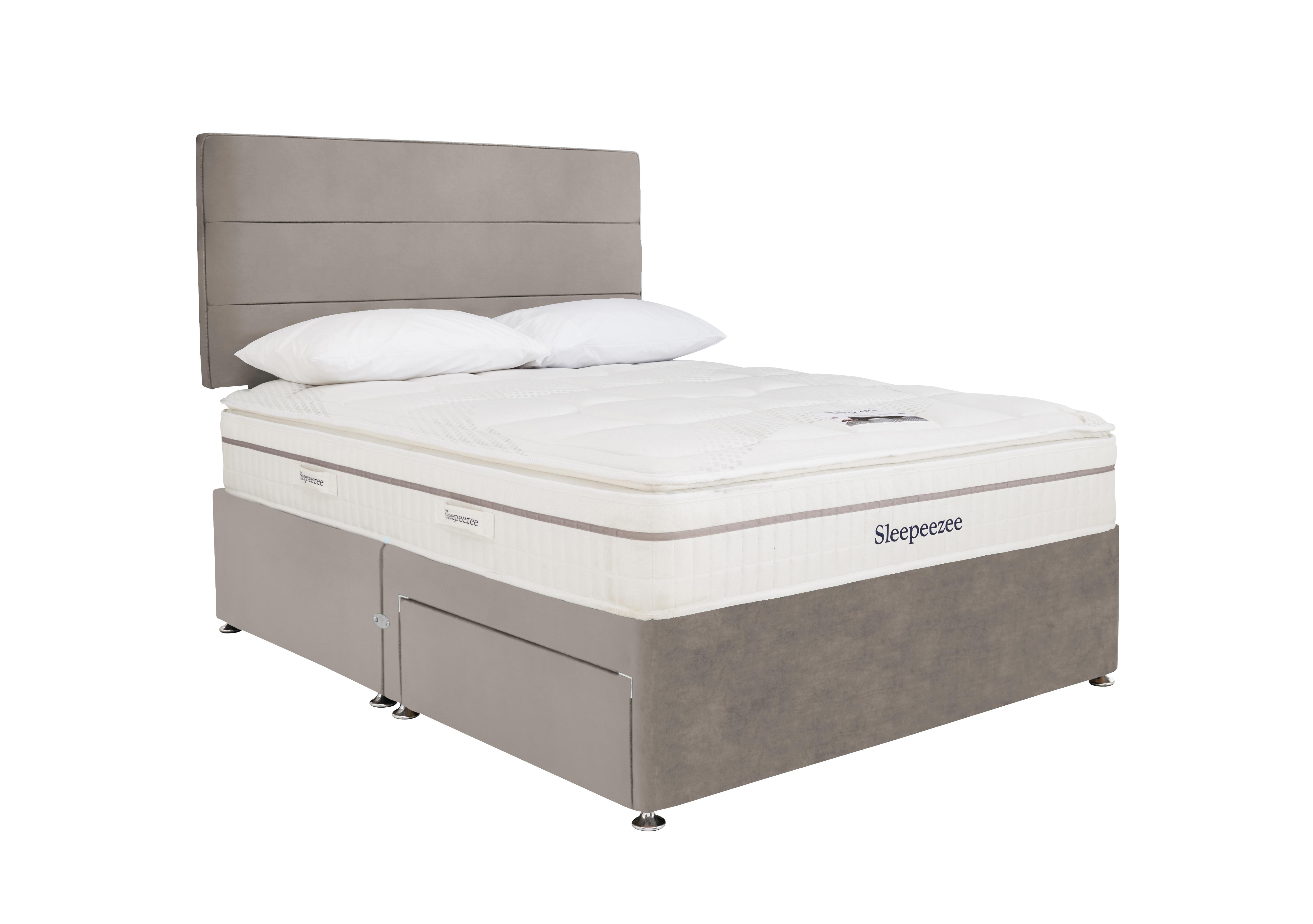 Calm 2200 Divan Set in Plush Light Grey on Furniture Village