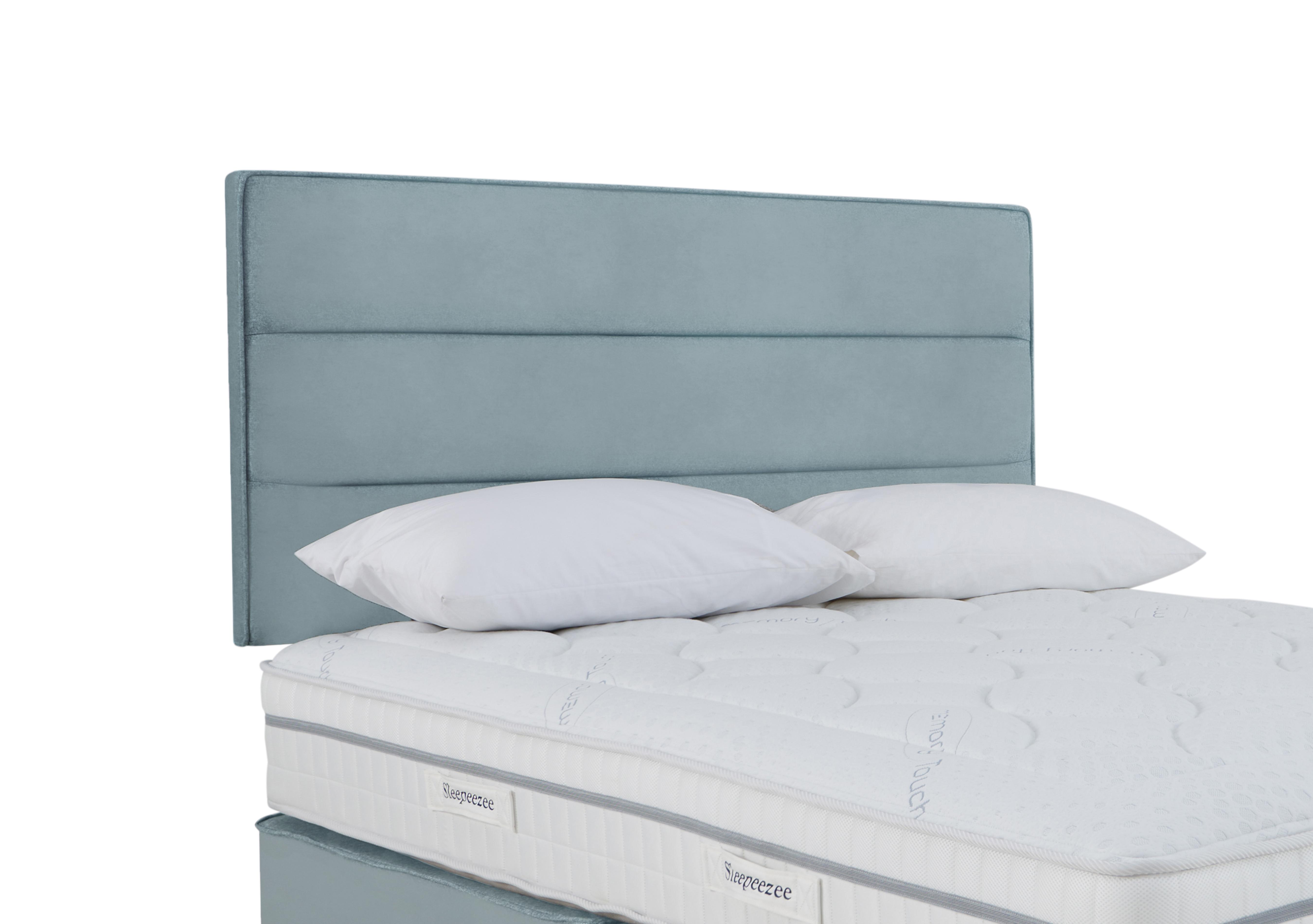 Jack Strutted Headboard in Plush Light Blue on Furniture Village