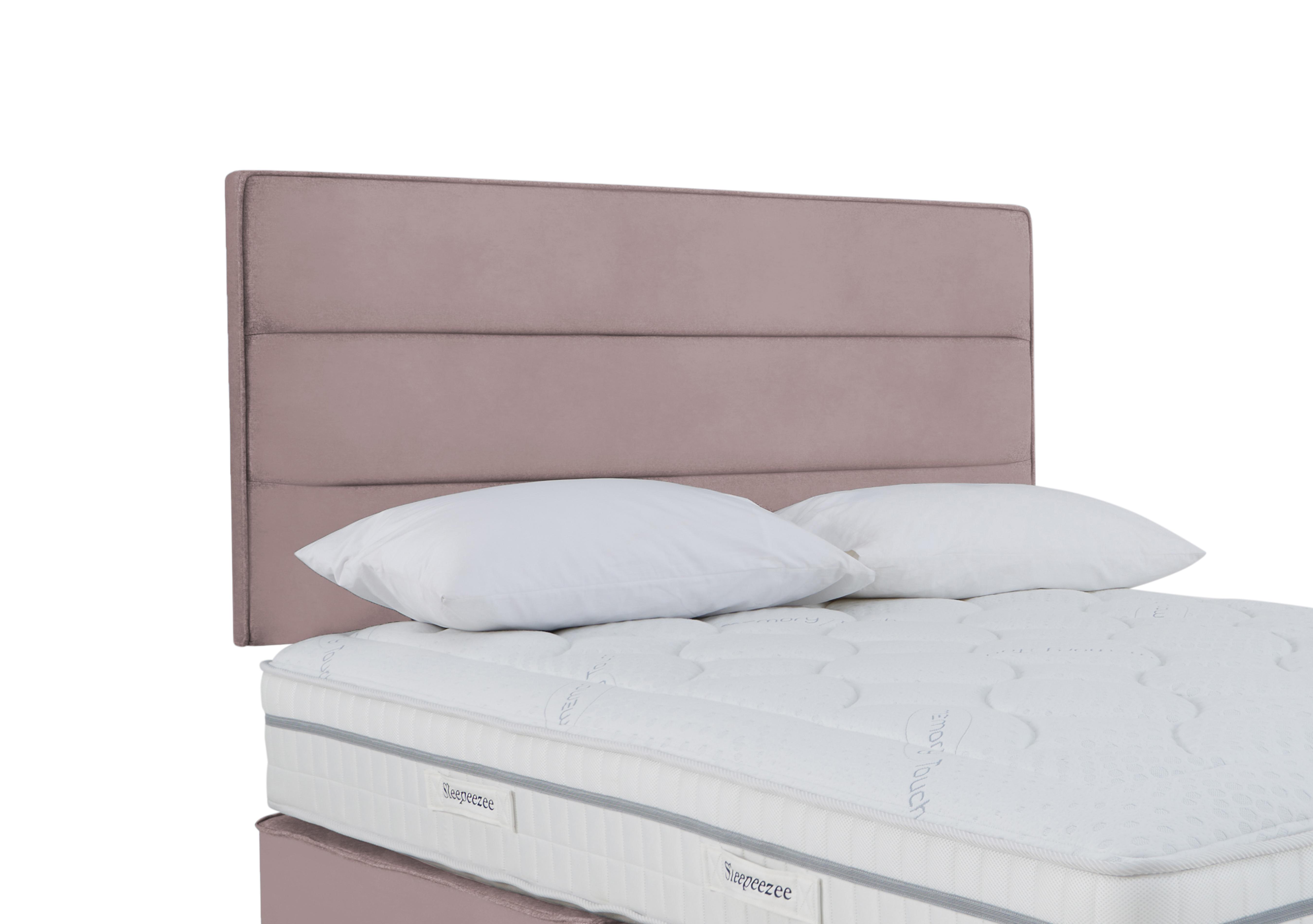 Jack Strutted Headboard in Plush Light Pink on Furniture Village
