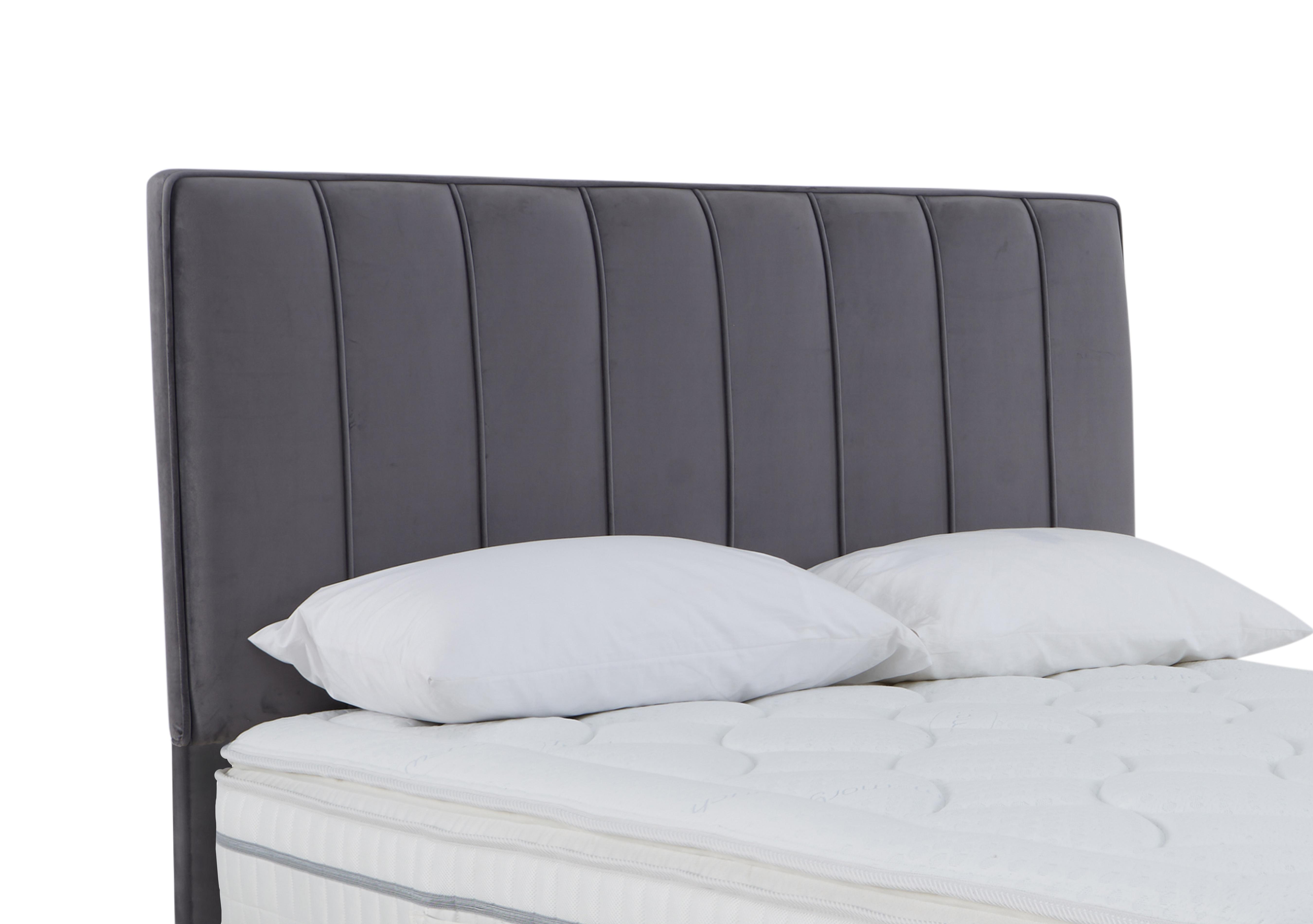 Daniel Floor Standing Headboard in Plush Dark Grey on Furniture Village