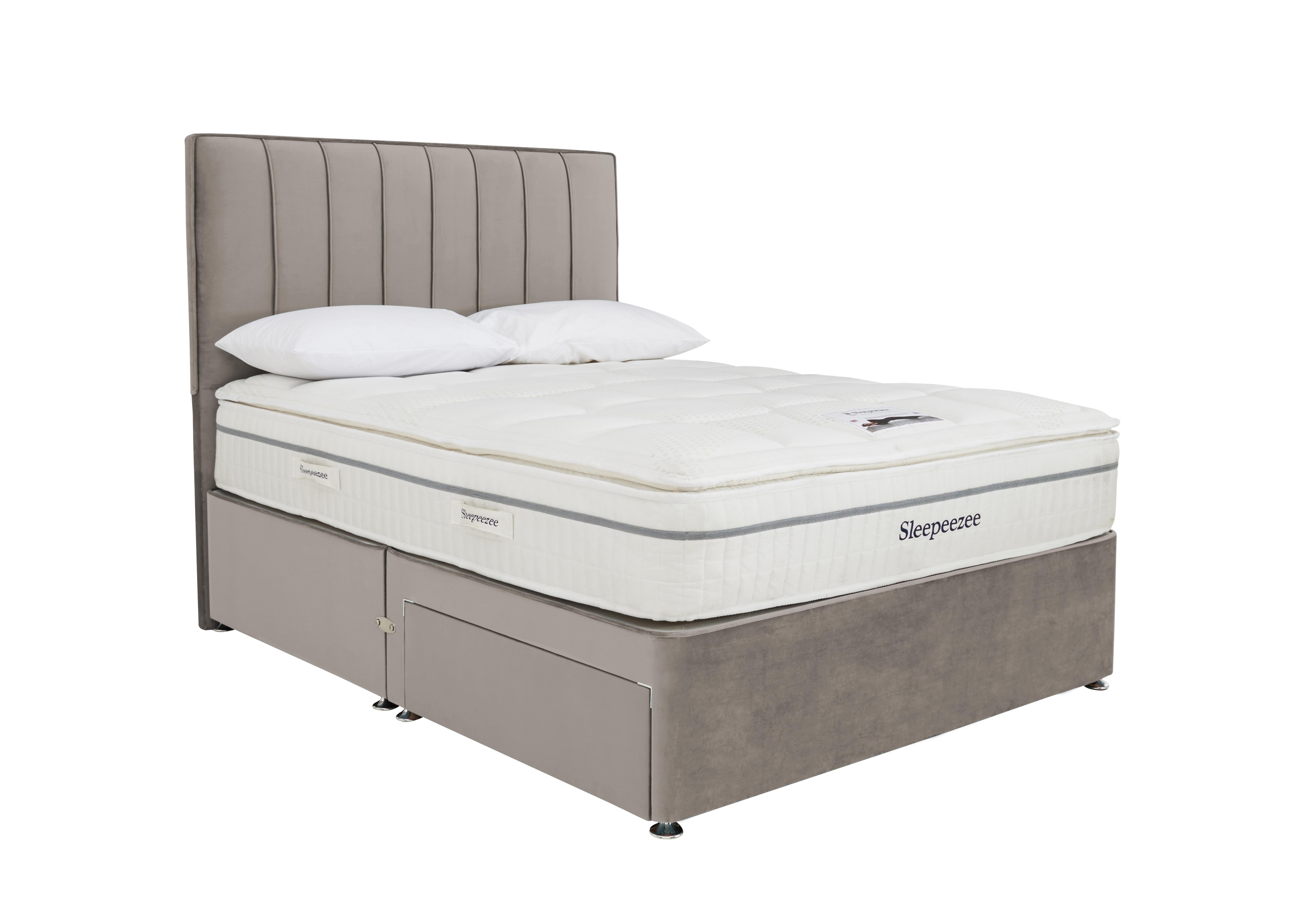 Tranquility 2800 Divan Set in Plush Light Grey on Furniture Village