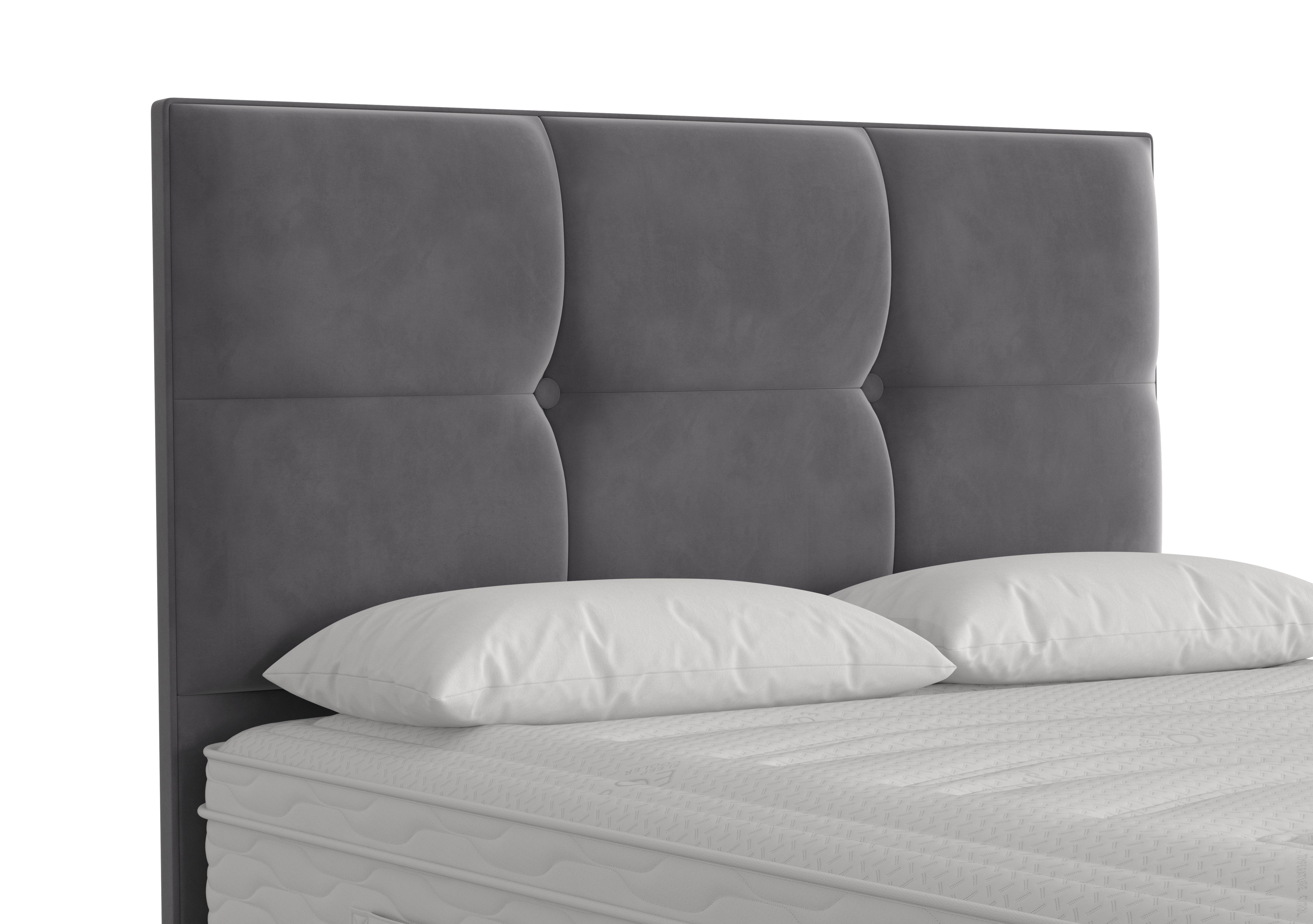 Rubix Floor Standing Headboard in Plush Arctic Grey on Furniture Village