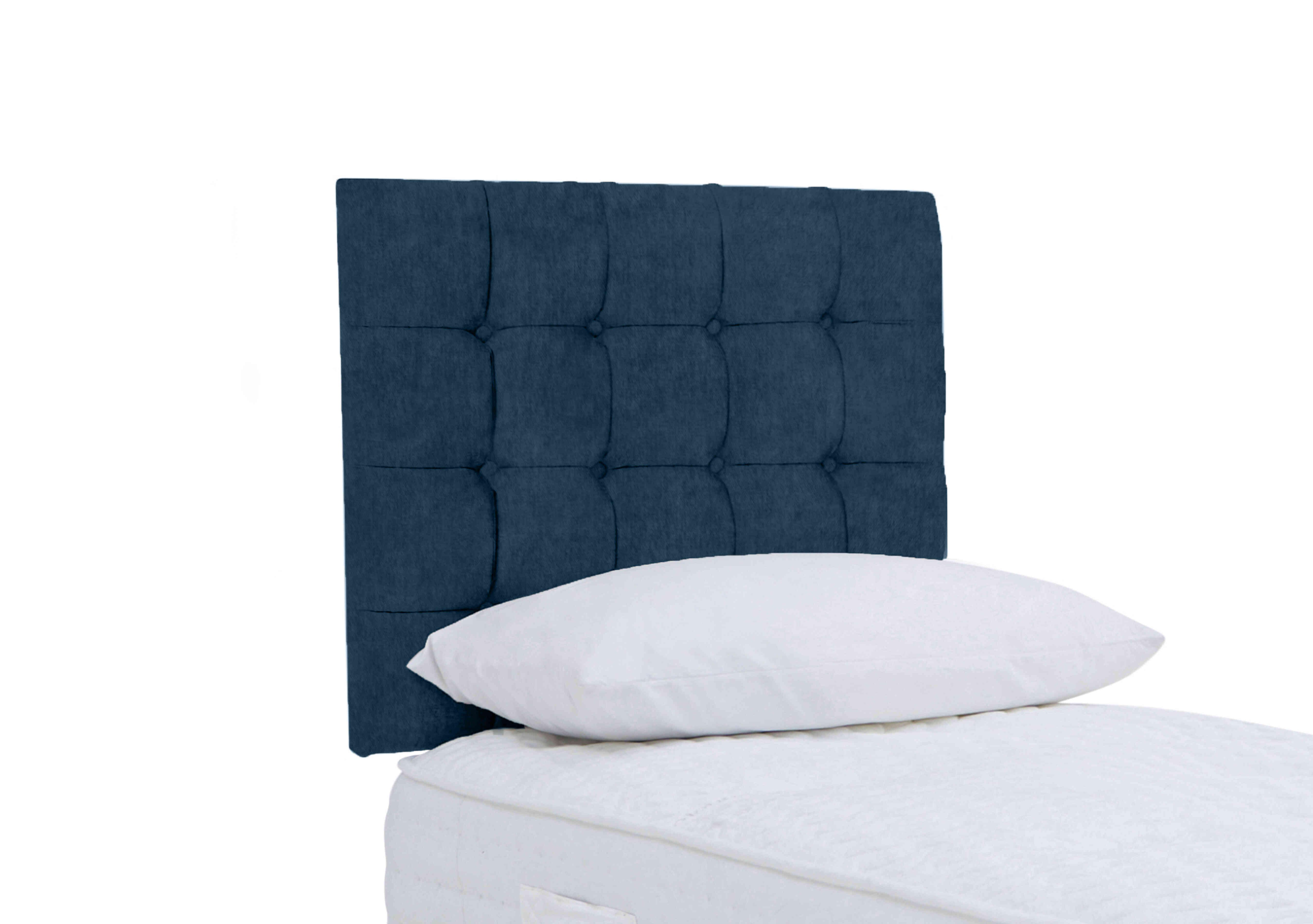Dice Strutted Headboard in Plain Sapphire on Furniture Village