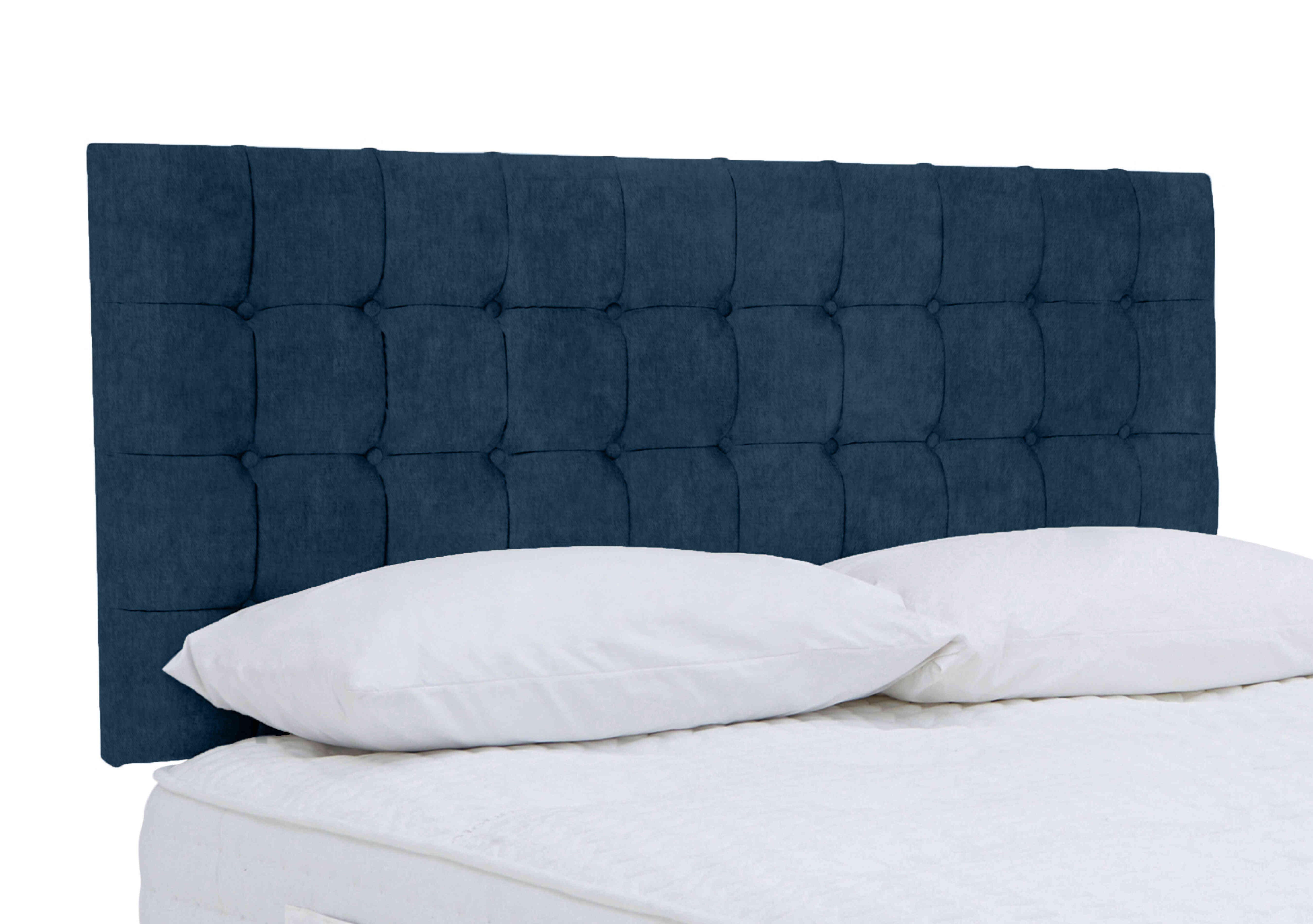 Dice Strutted Headboard in Plain Sapphire on Furniture Village