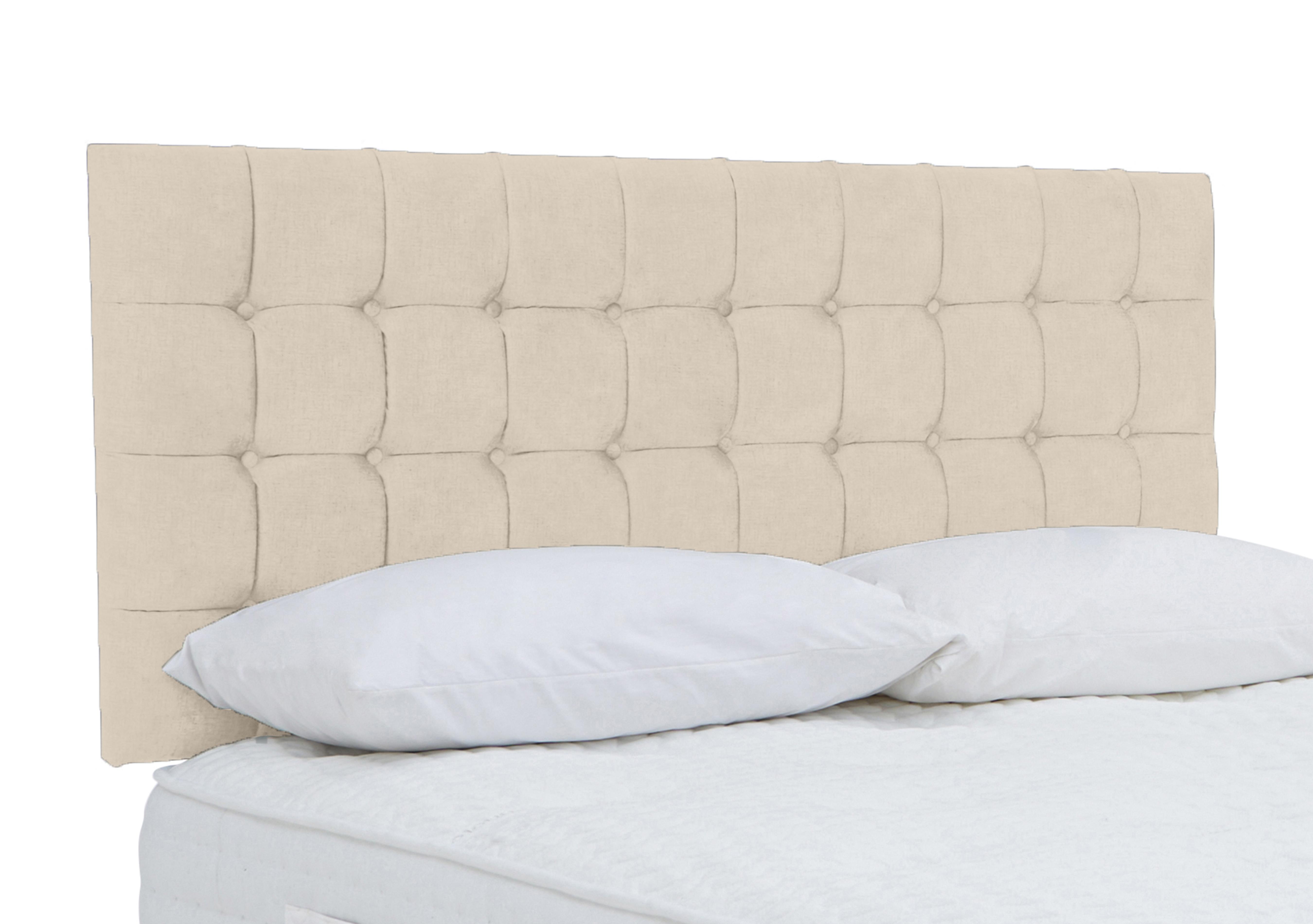 Dice Strutted Headboard in Plush Ecru on Furniture Village