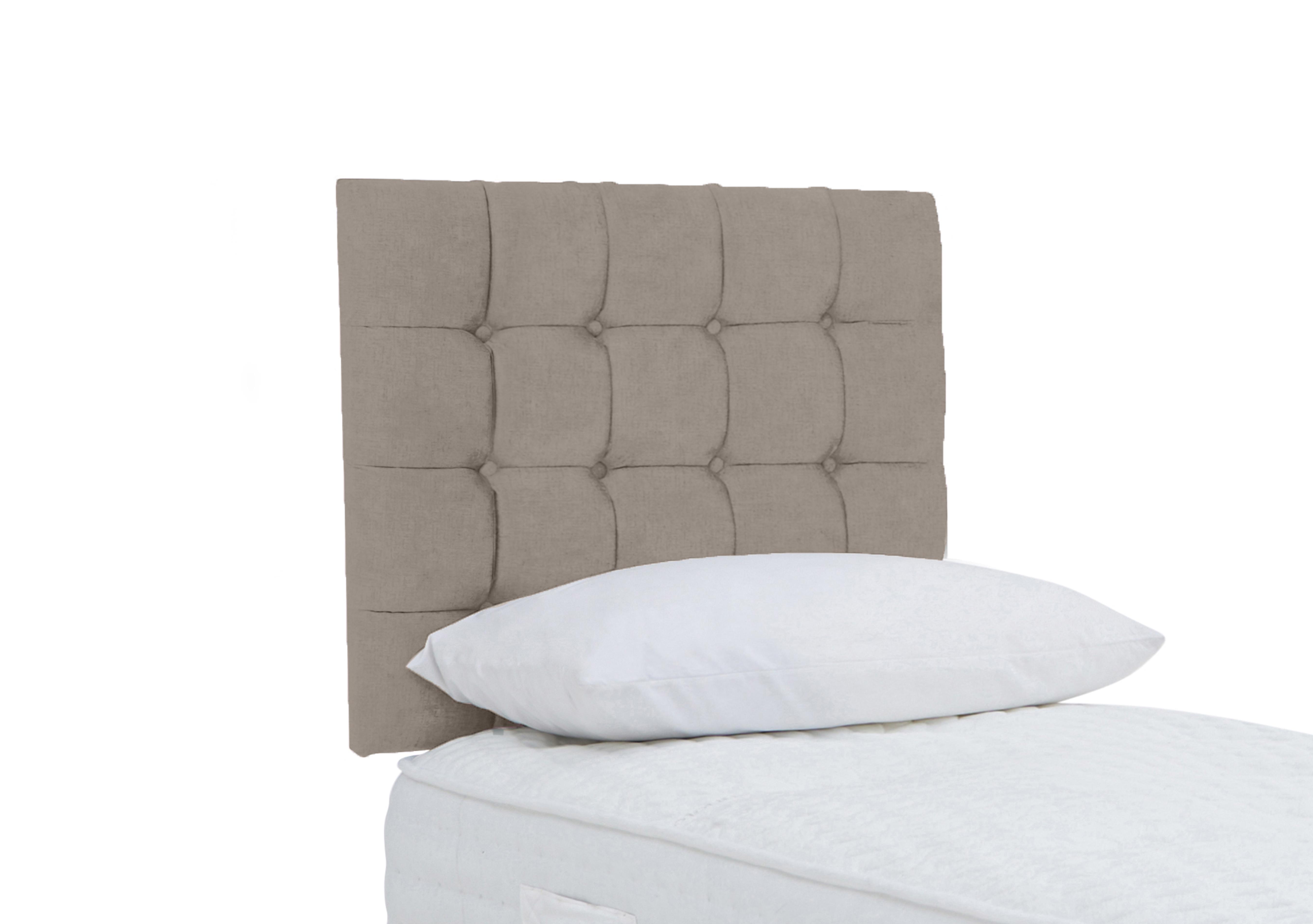 Dice Strutted Headboard in Plush Mole on Furniture Village