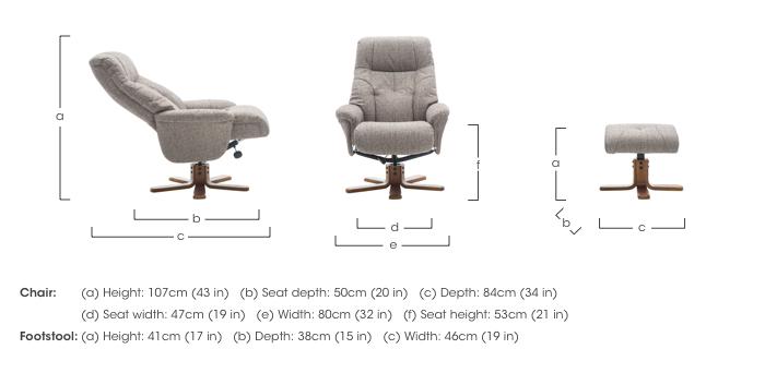 Muscat Fabric Swivel Recliner Chair with Footstool in  on Furniture Village