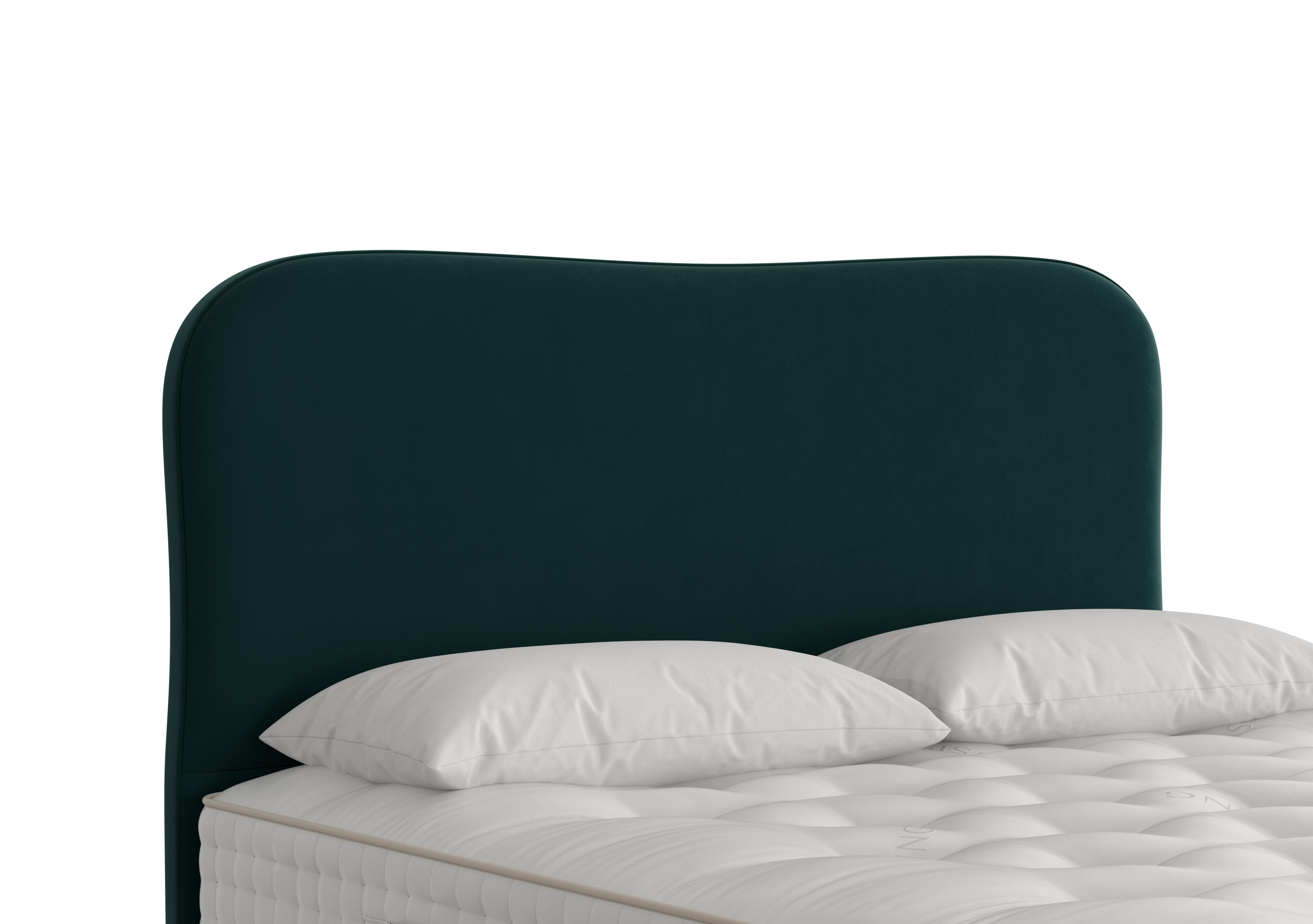 Lennox Floor Standing Headboard in 2154 Plush Bottle Green on Furniture Village