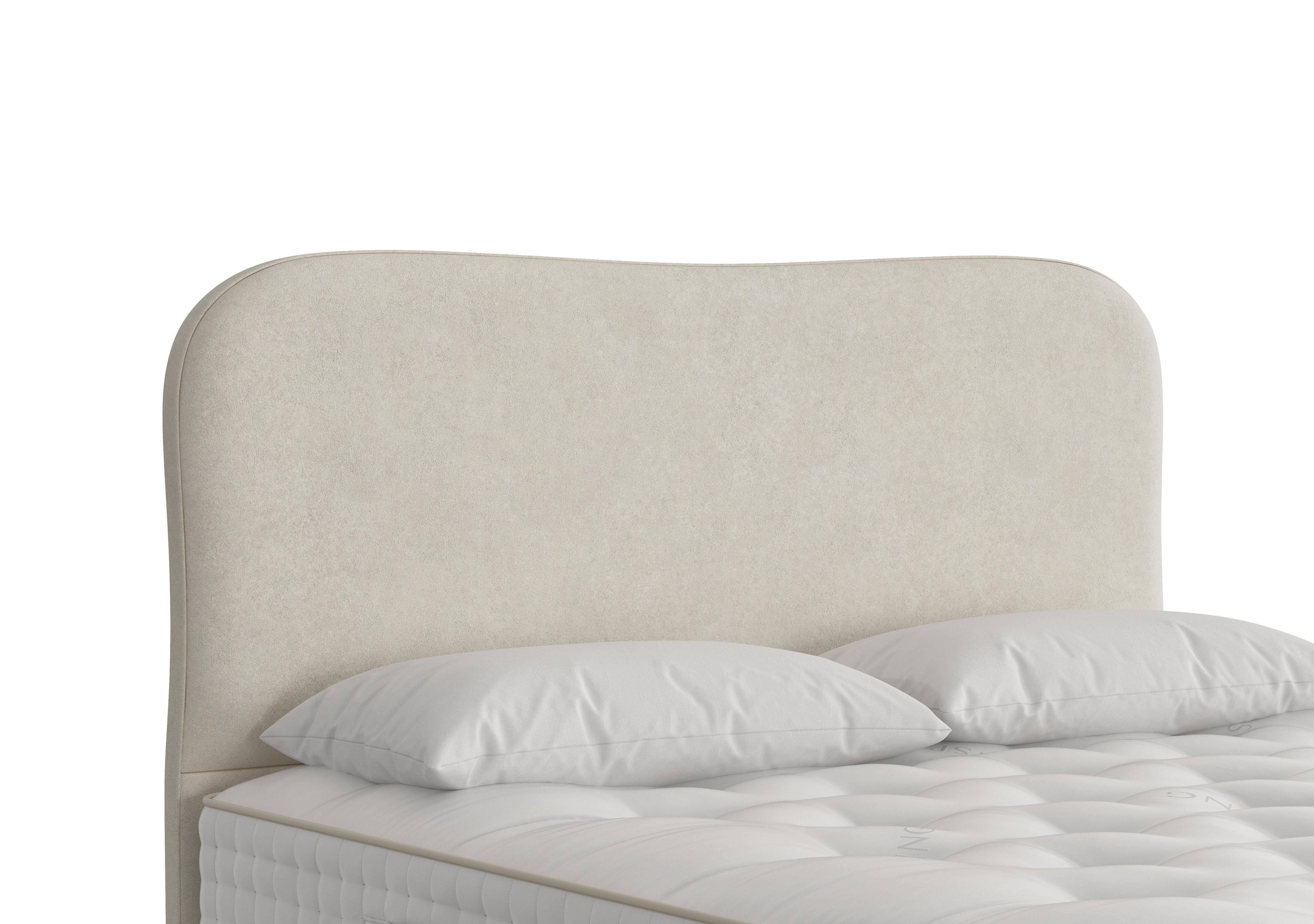 Lennox Floor Standing Headboard in 409 Faux Suede Champagne on Furniture Village