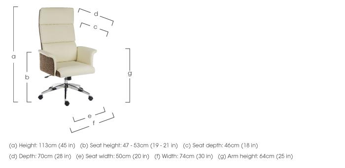 East River Elegance High-back Office Chair in  on Furniture Village