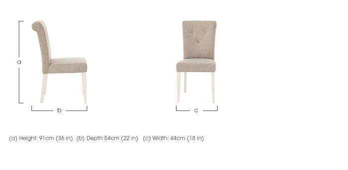 Annecy Pair of Upholstered Fabric Roll Back Dining Chairs in  on Furniture Village