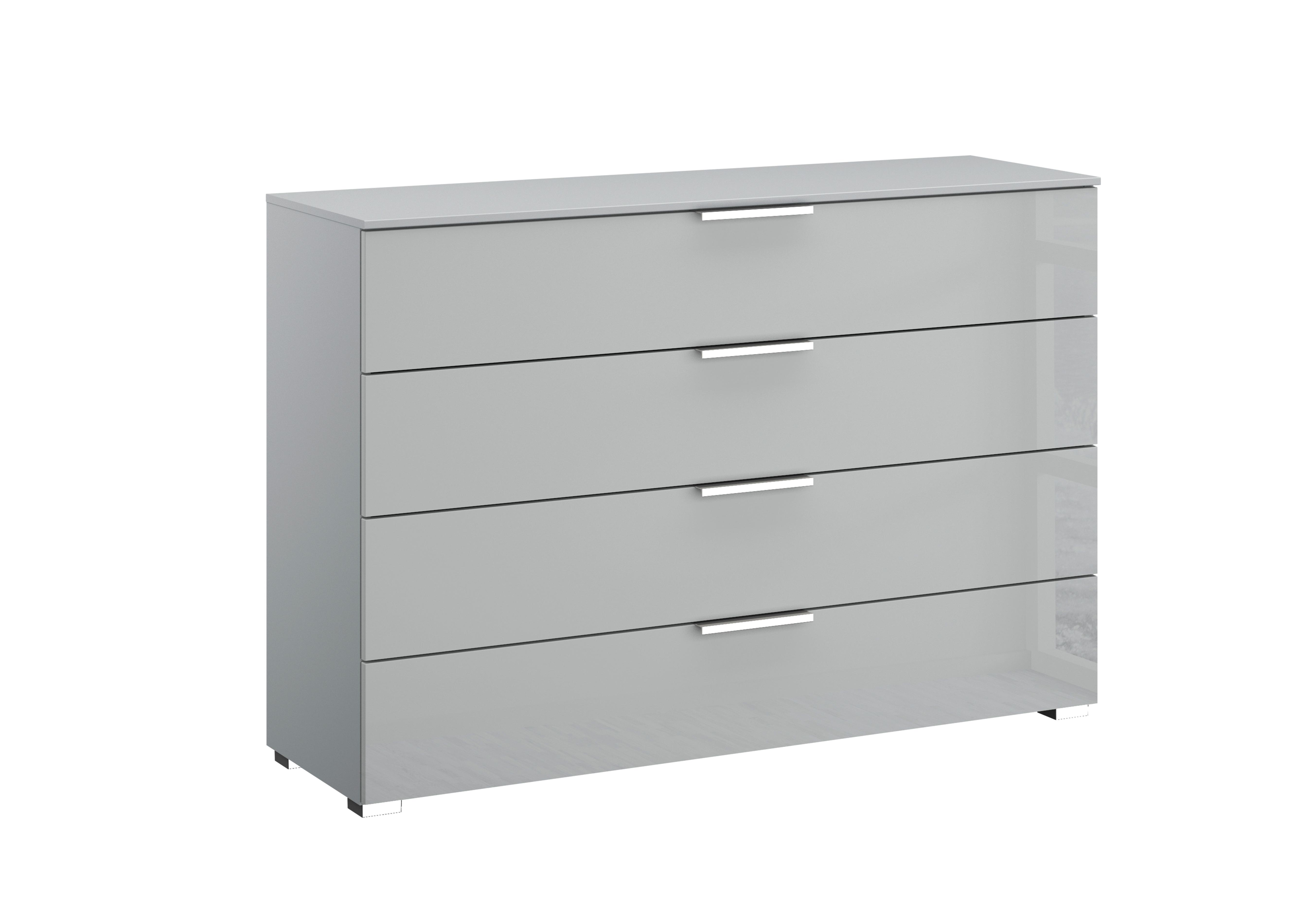 Perth 4 Drawer Wide Chest in Z2603 Silk Grey Carc And Glass on Furniture Village