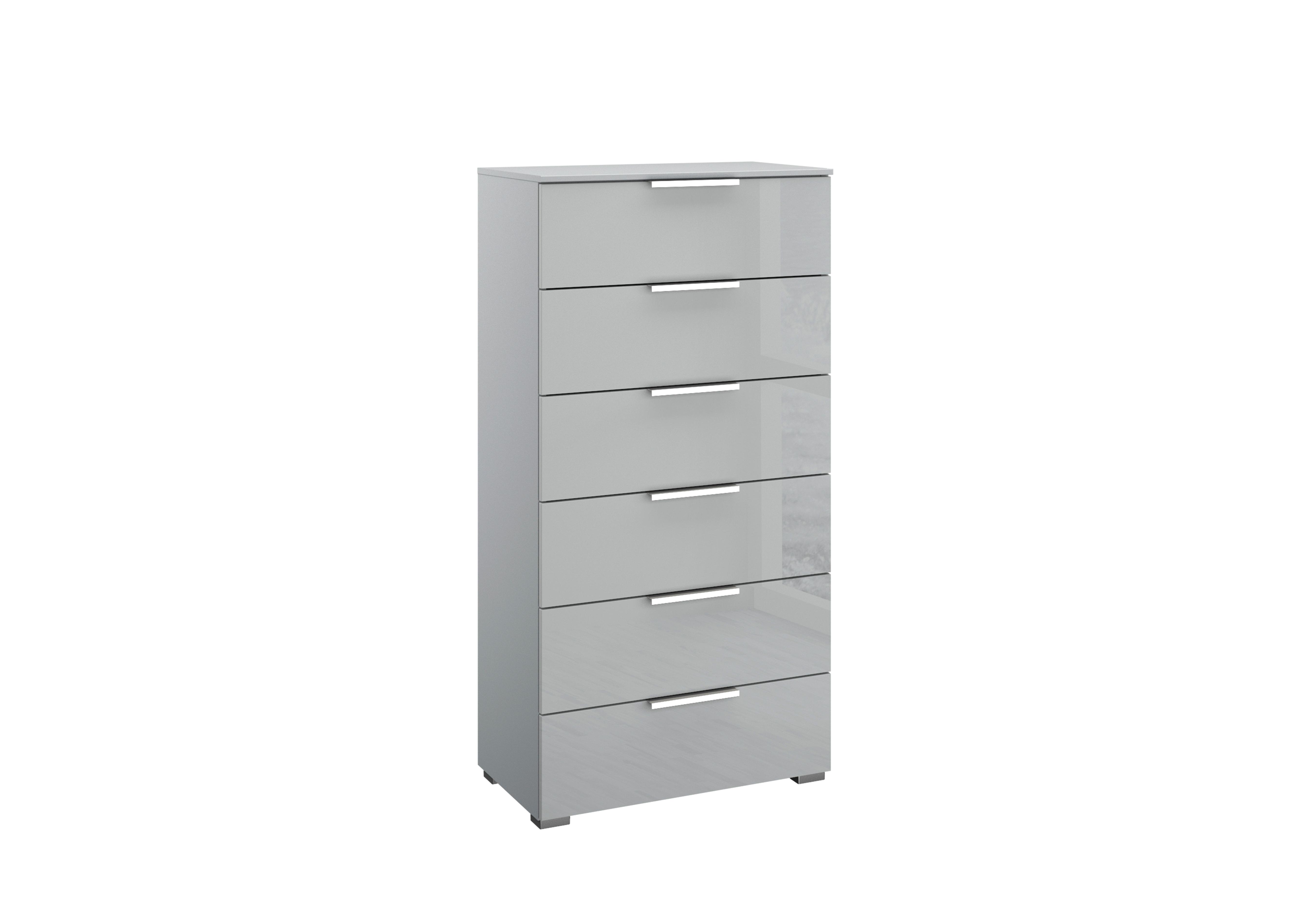 Perth 6 Drawer Chest in Z2603 Silk Grey Carc And Glass on Furniture Village