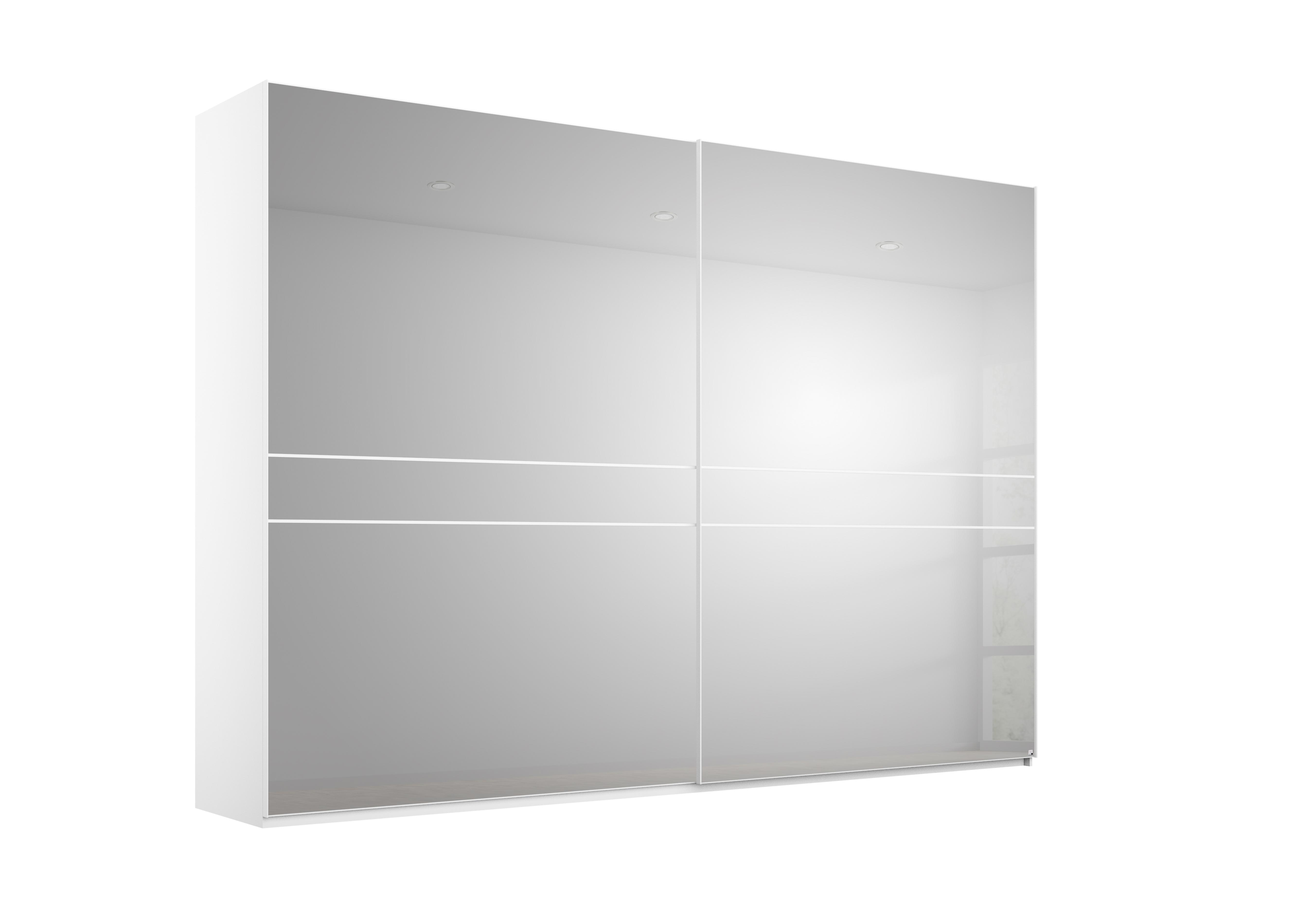 Lando Sliding Mirror Wardrobe in Z011k White Matt on Furniture Village