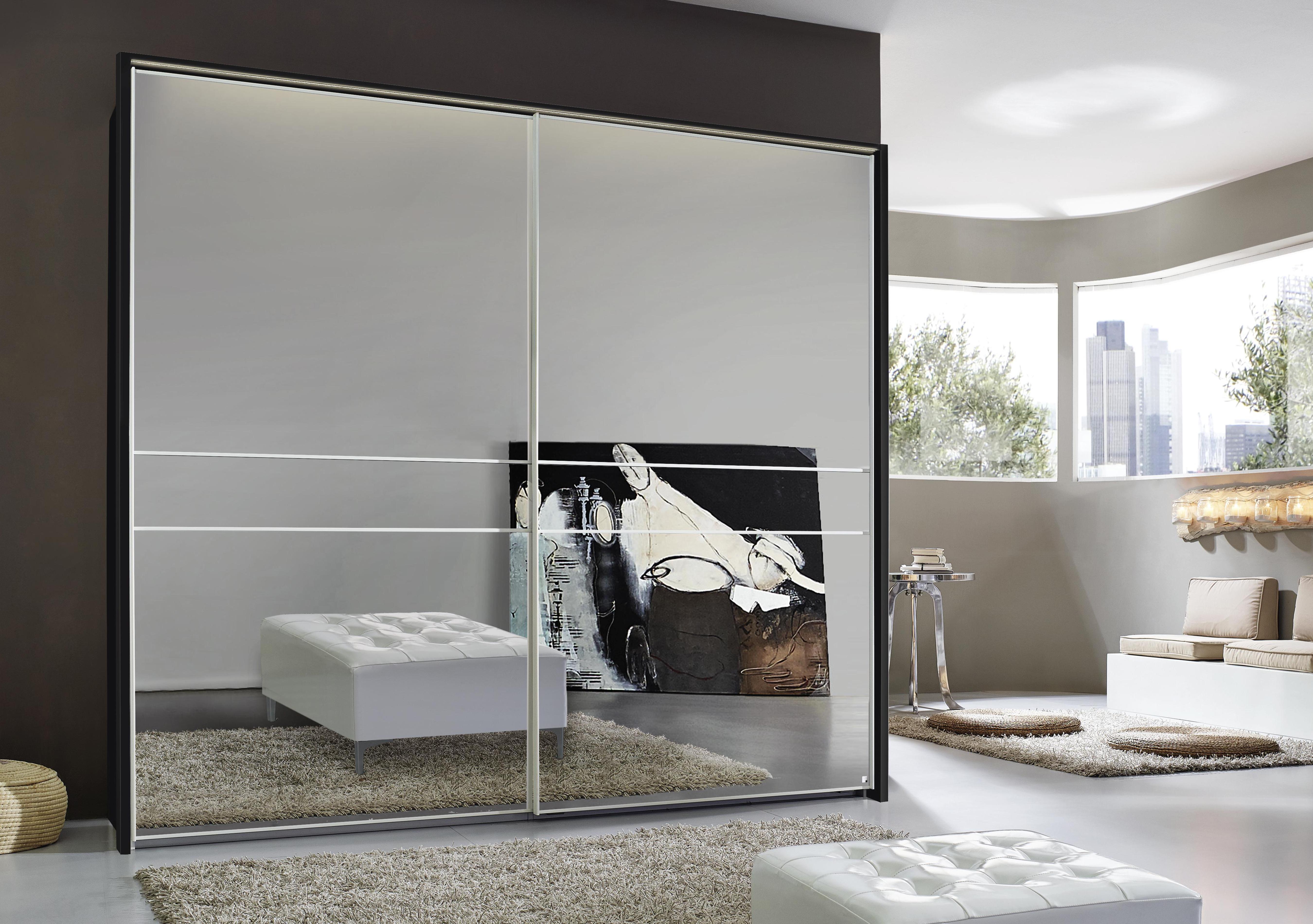 Lando Sliding Mirror Wardrobe with LED Lights in  on Furniture Village