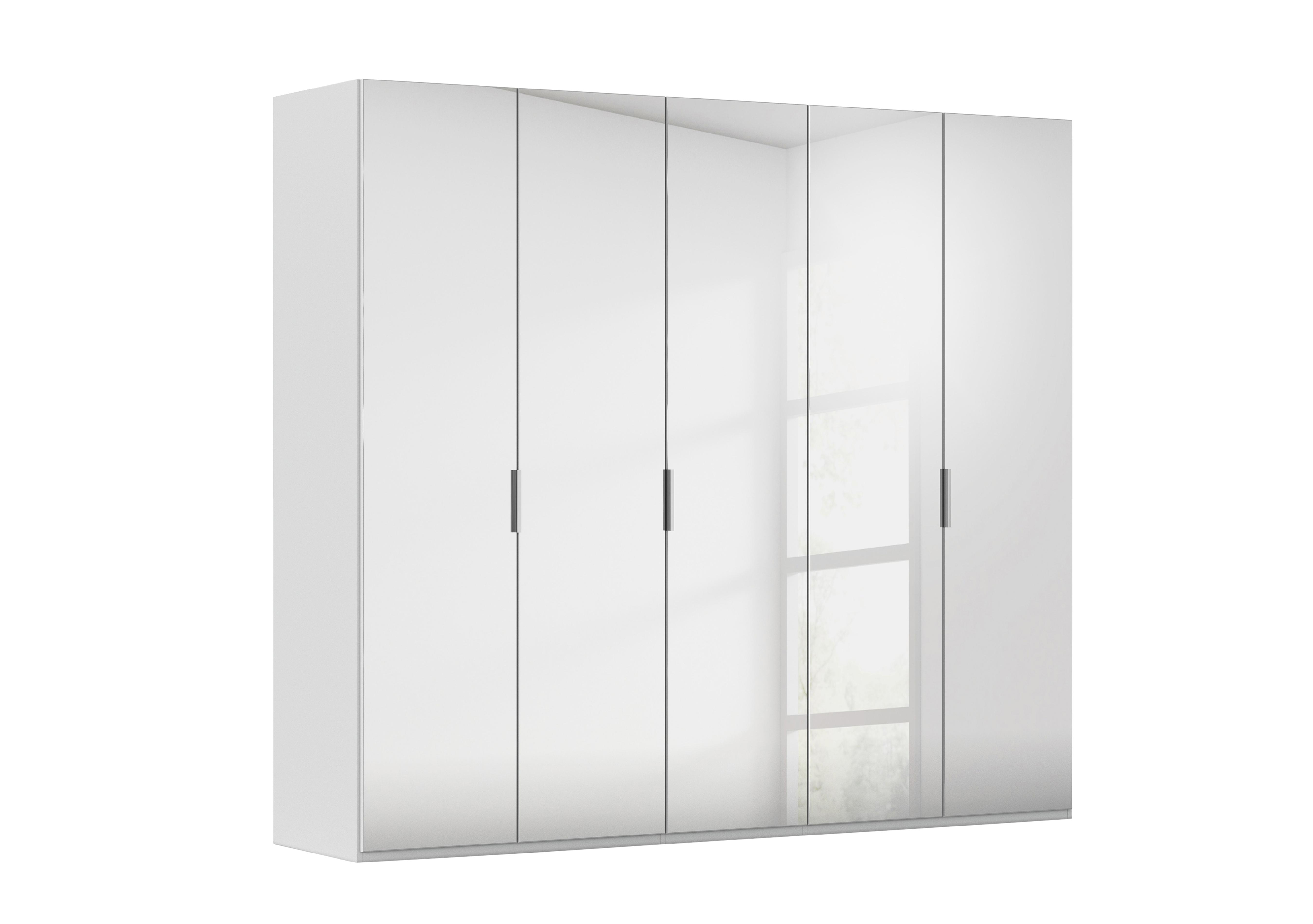 Formes 5 Door Bifold Wardrobe with Mirror Doors in A145b Silk Grey Silk Grey Frnt on Furniture Village