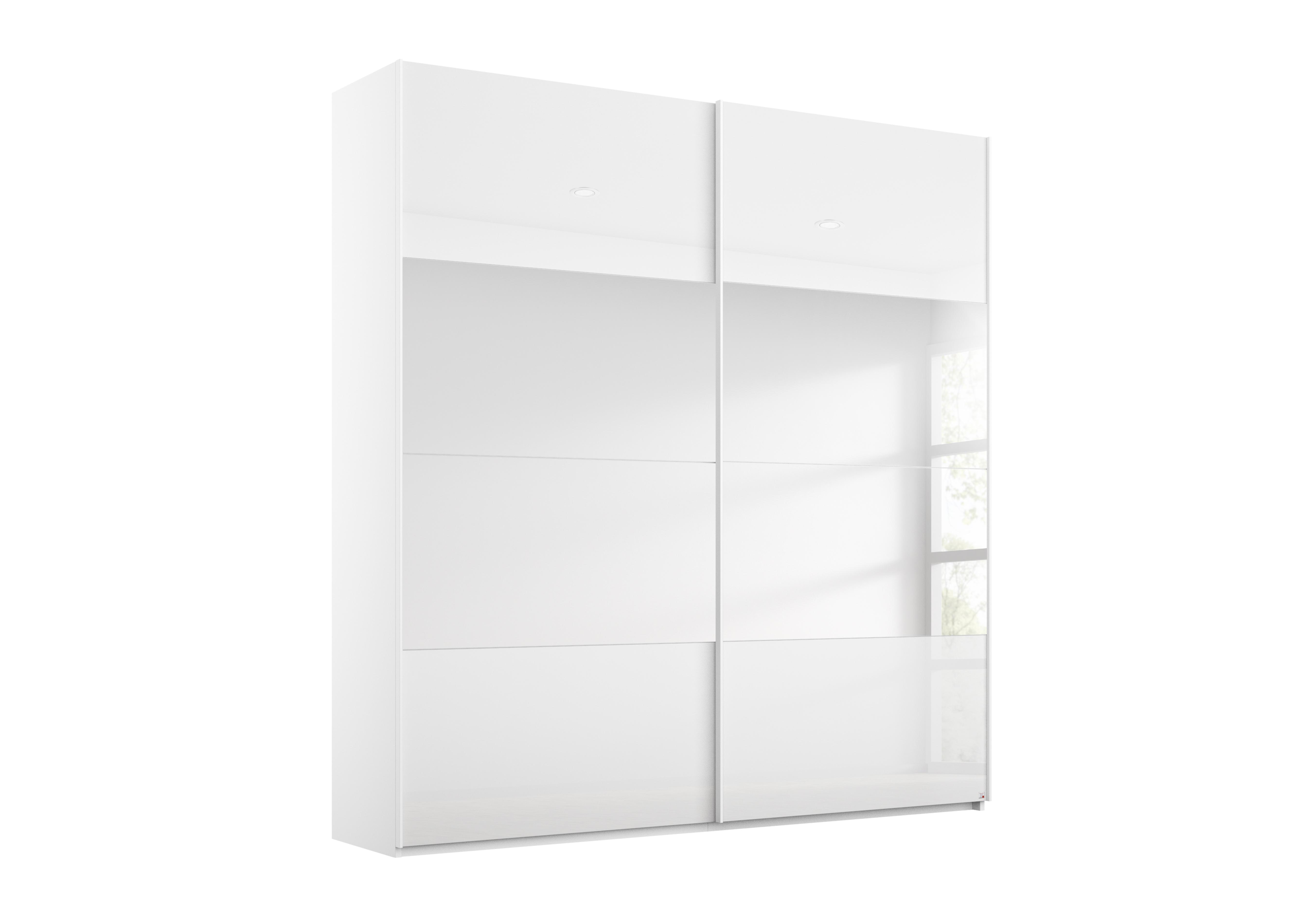 Formes Glass 2 Door Sliding Wardrobe with Mirror in A131b White White Front on Furniture Village