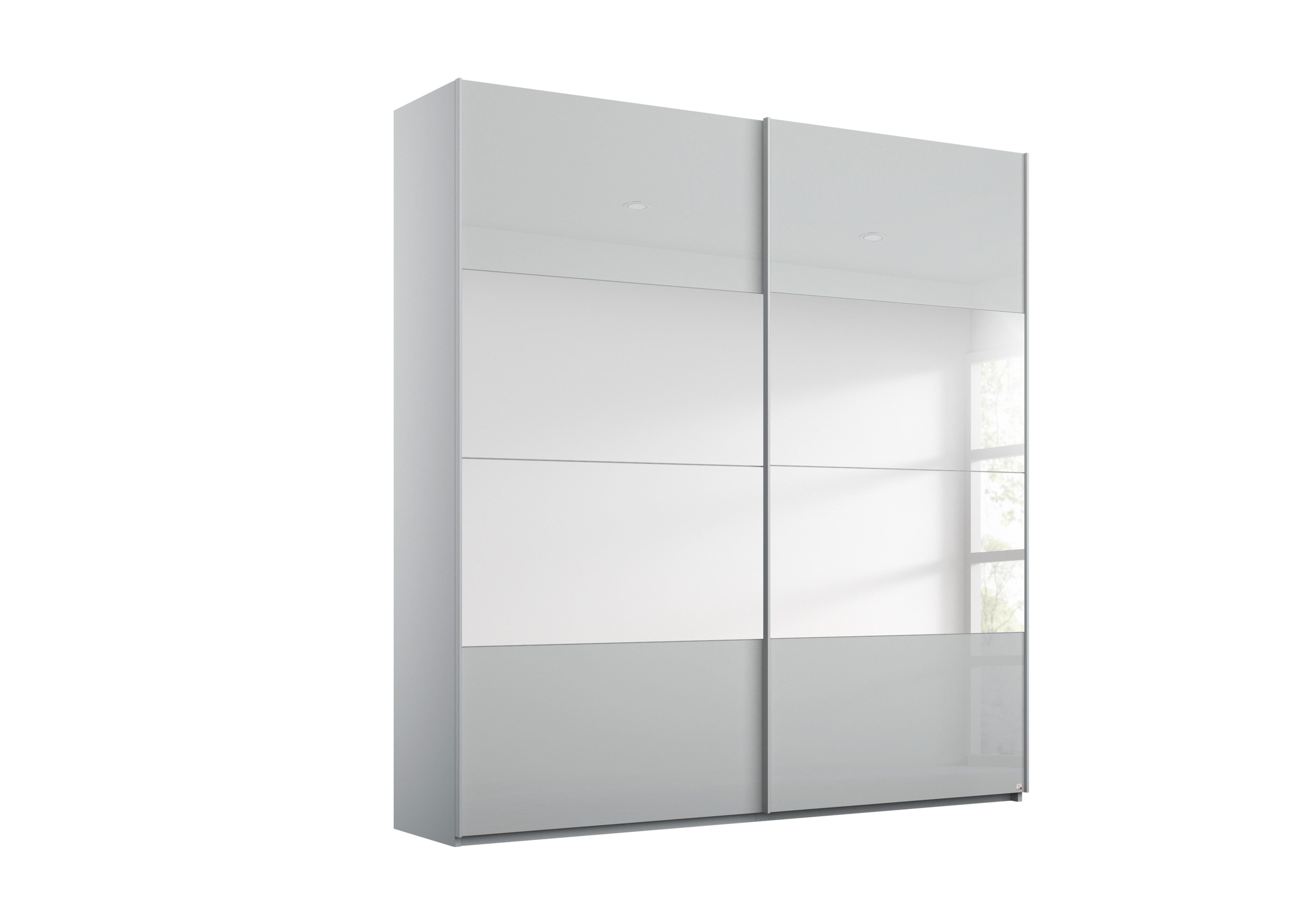 Formes Glass 2 Door Sliding Wardrobe with Mirror in A145b Silk Grey Silk Grey Frnt on Furniture Village