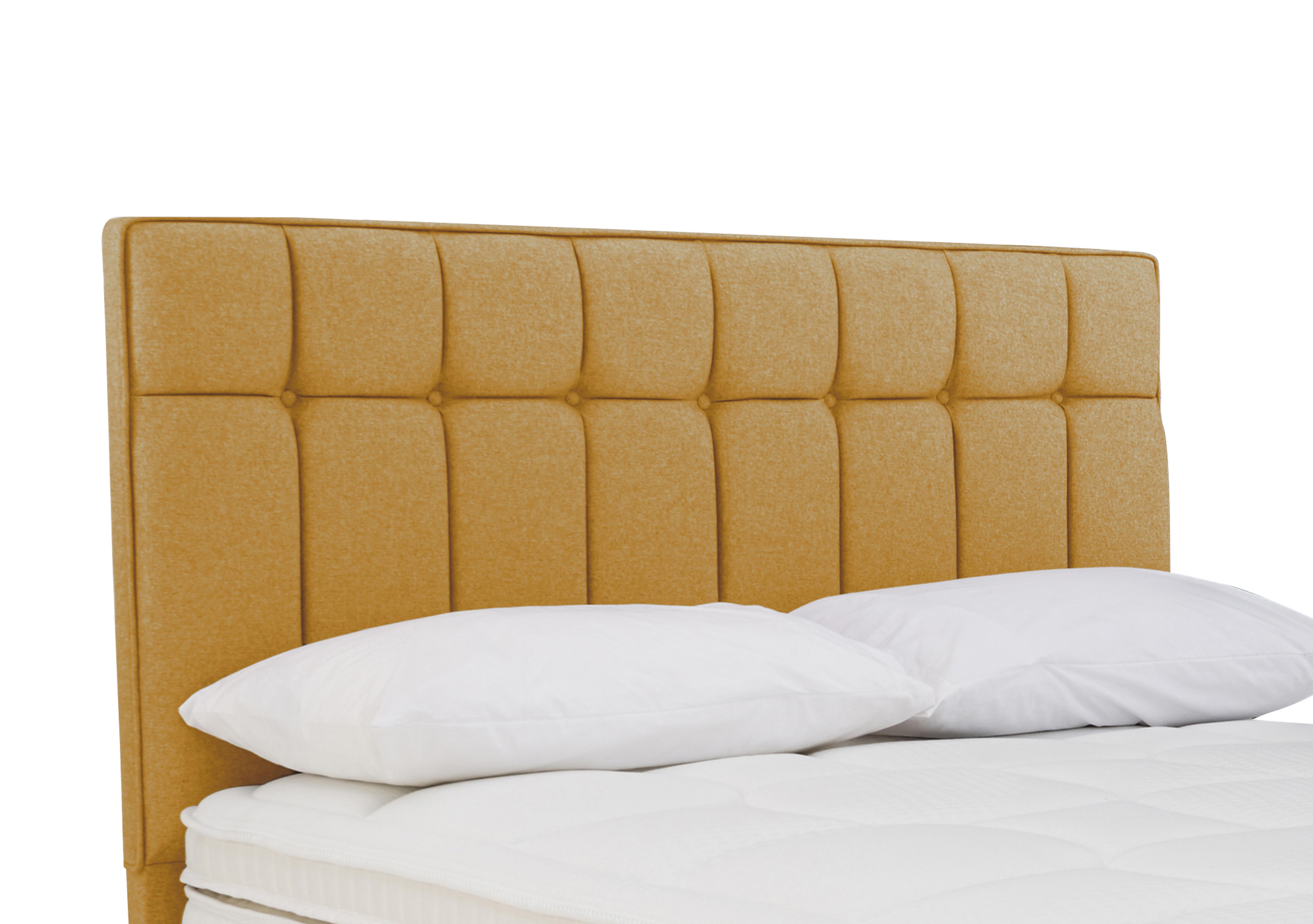 Beam Floor Standing Headboard in Tweed 400 Mustard on Furniture Village