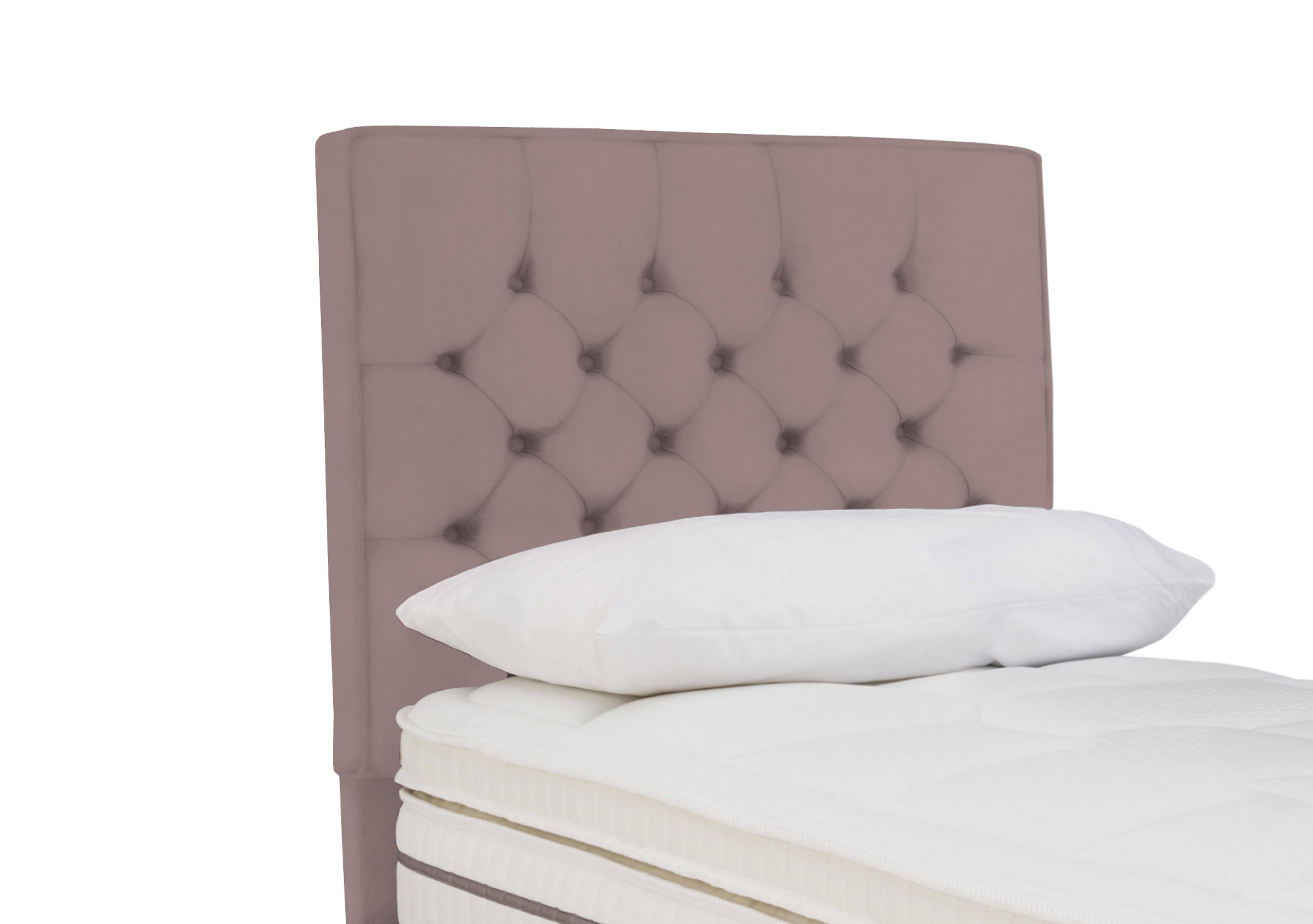 Bourbon Floor Standing Headboard in Plush Light Pink on Furniture Village
