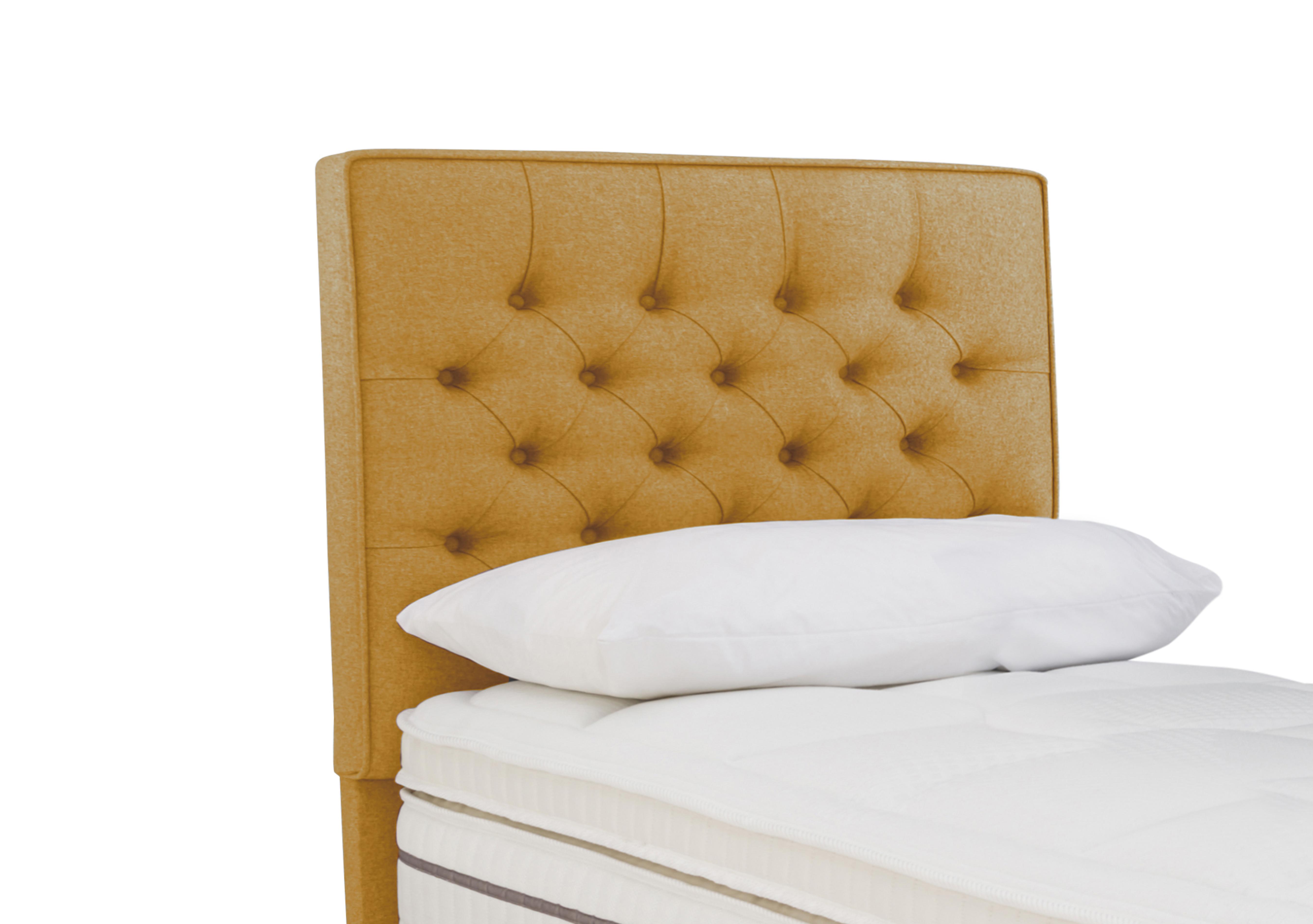 Bourbon Floor Standing Headboard in Tweed 400 Mustard on Furniture Village