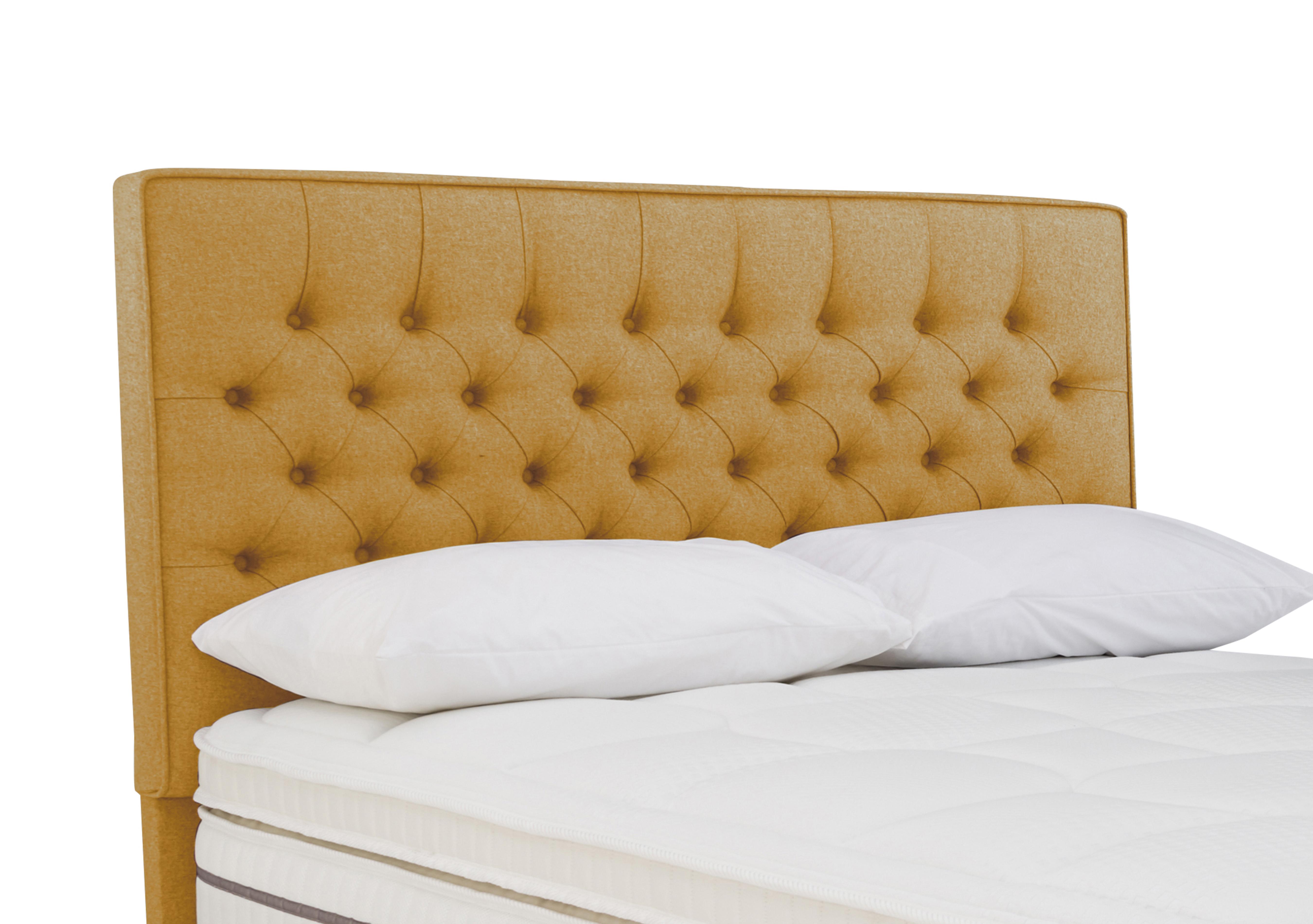 Bourbon Floor Standing Headboard in Tweed 400 Mustard on Furniture Village