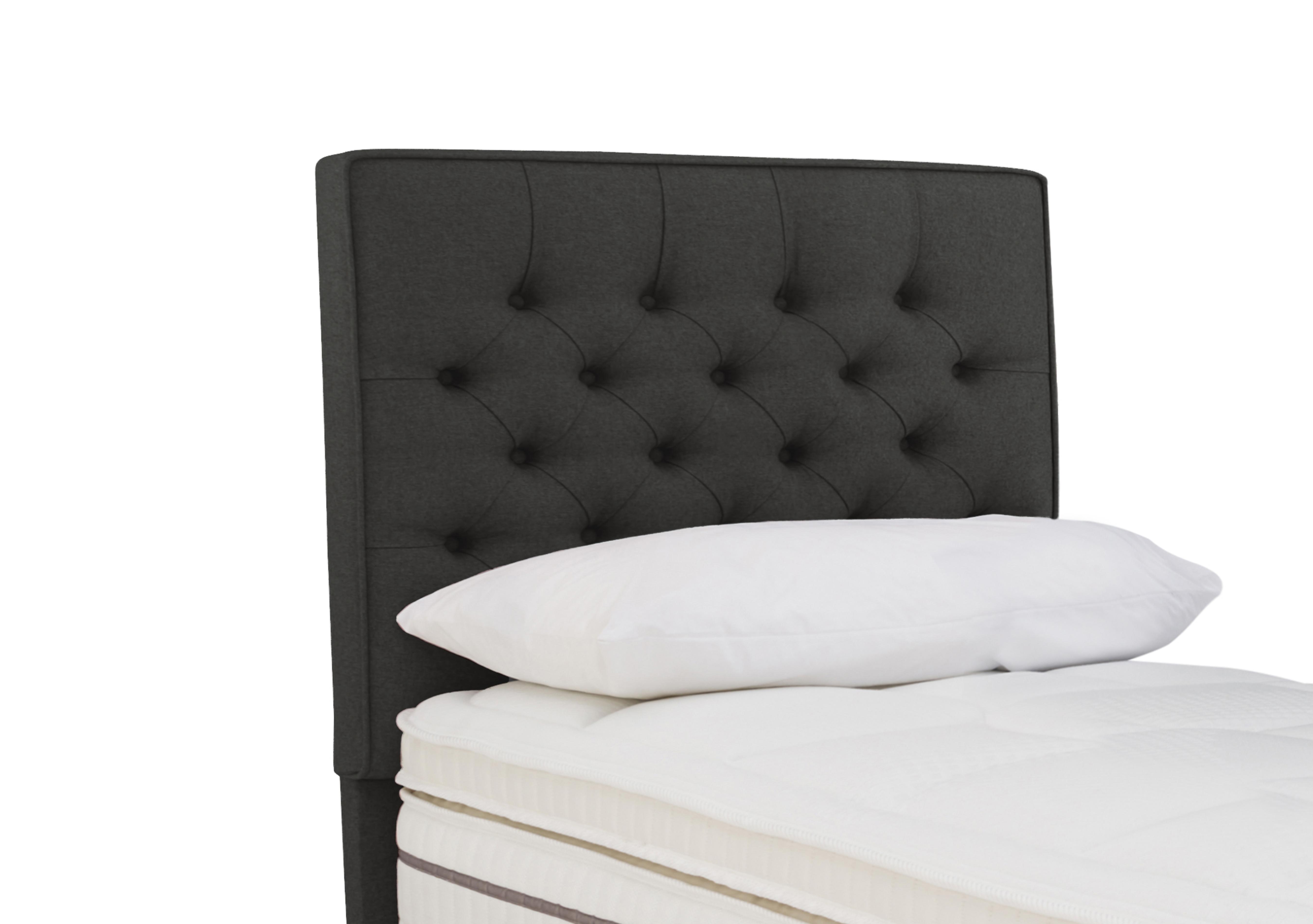 Bourbon Floor Standing Headboard in Twees 801 Charcoal on Furniture Village