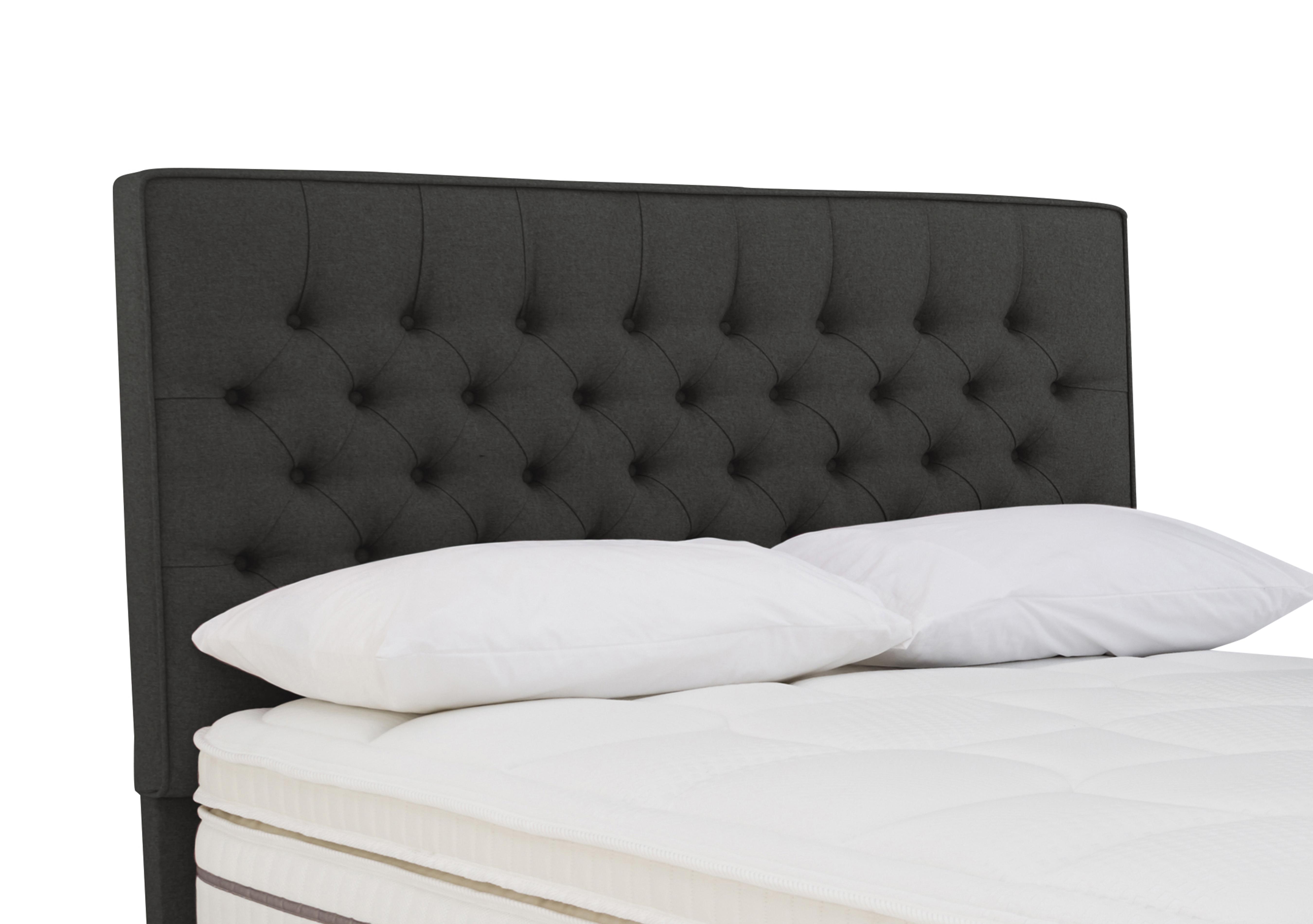 Bourbon Floor Standing Headboard in Twees 801 Charcoal on Furniture Village