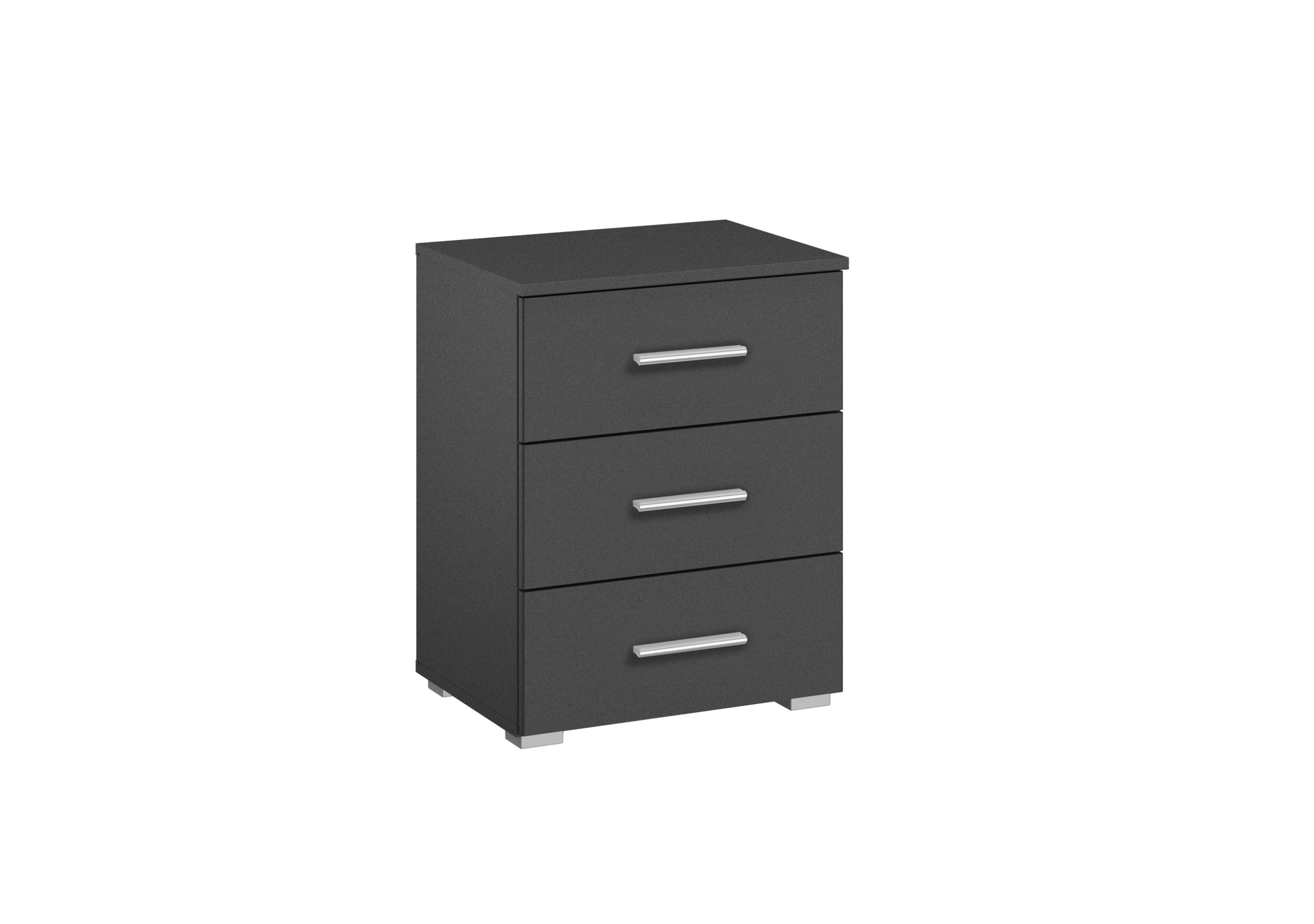 Solo 3 Drawer Bedside Chest in Ap849 Metallic Grey on Furniture Village